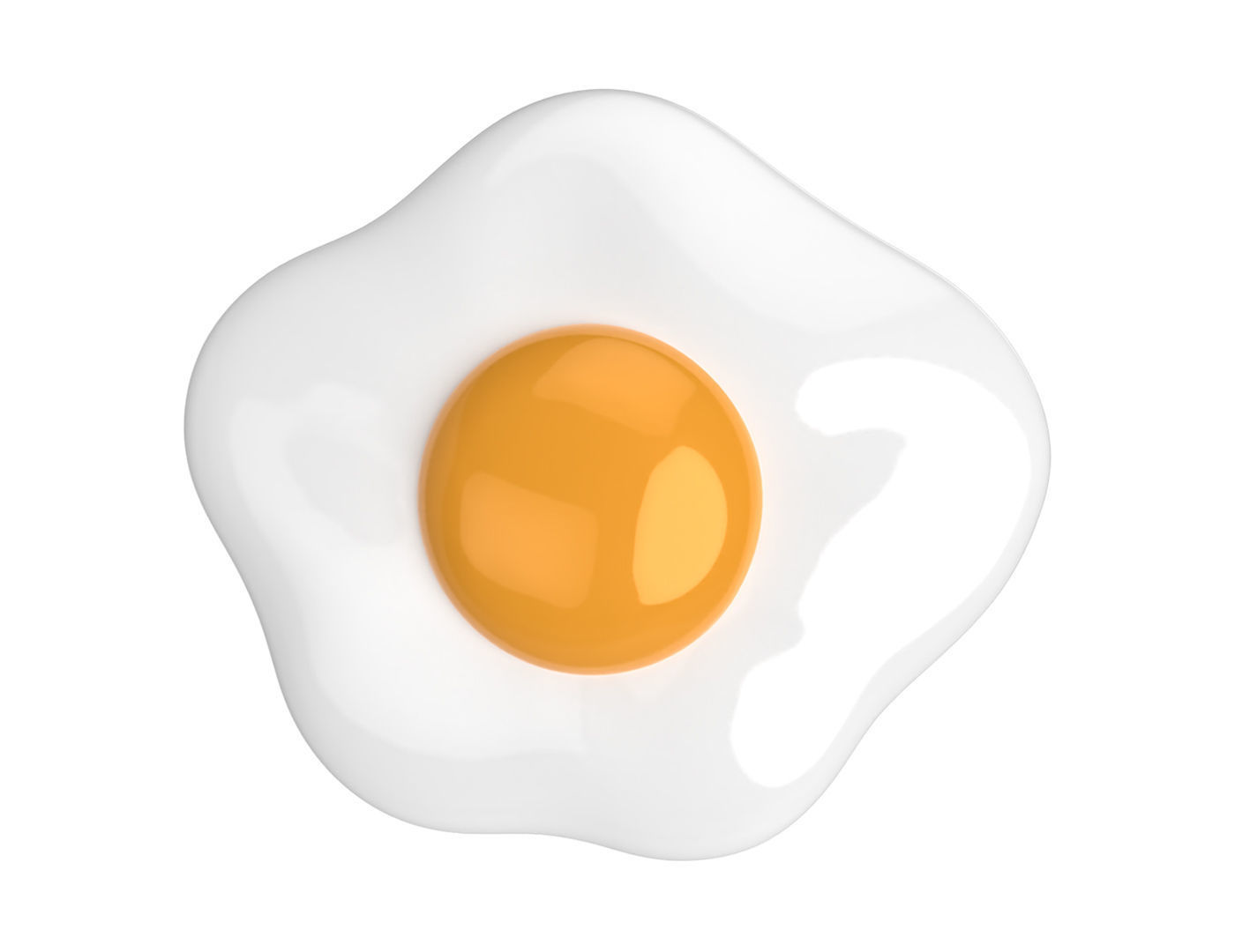 Cartoon Fried Egg Low-poly 3D model_3