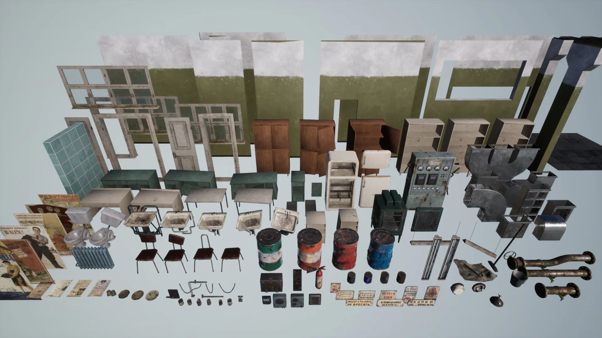 Soviet Factory Low-poly 3D model_17