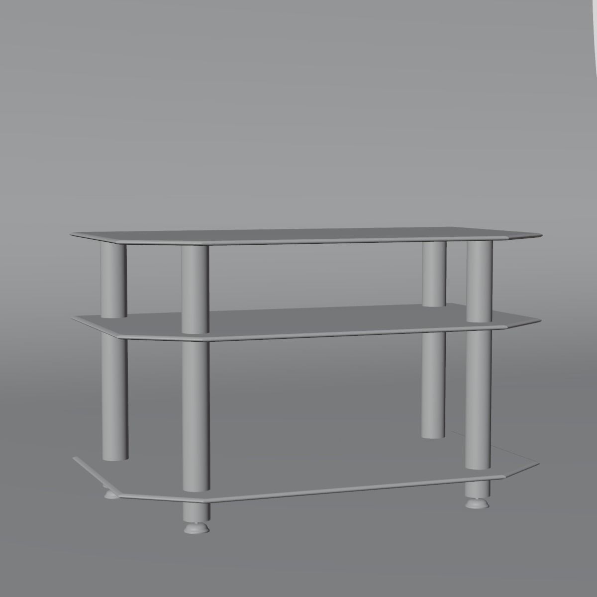 TV Stand Low-poly 3D model_12