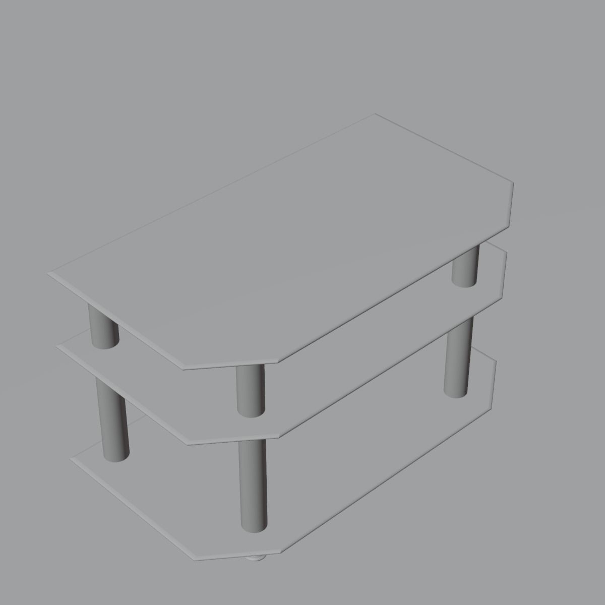 TV Stand Low-poly 3D model_11