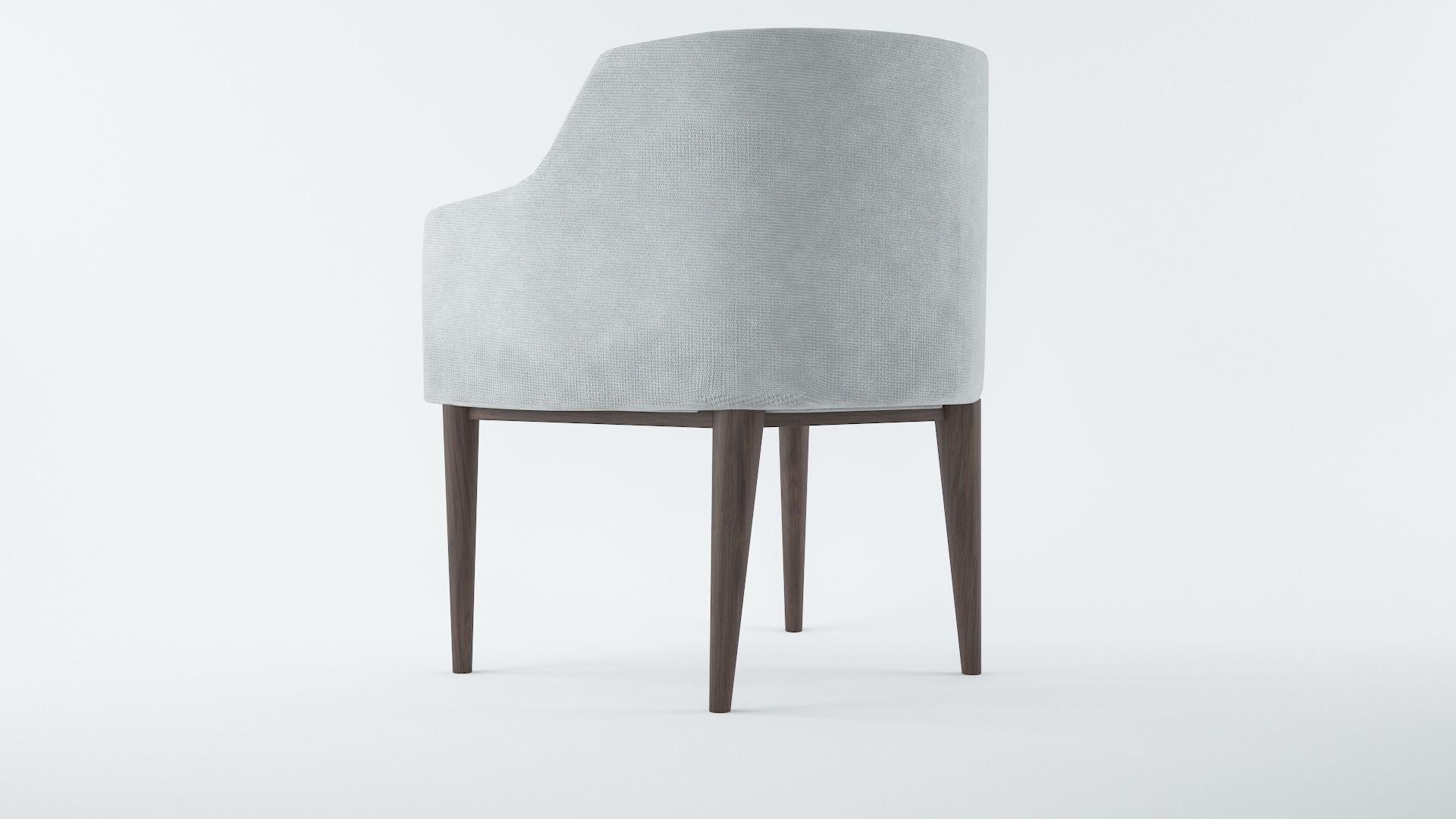 Armchair dining chair with wooden legs Low-poly 3D model_3