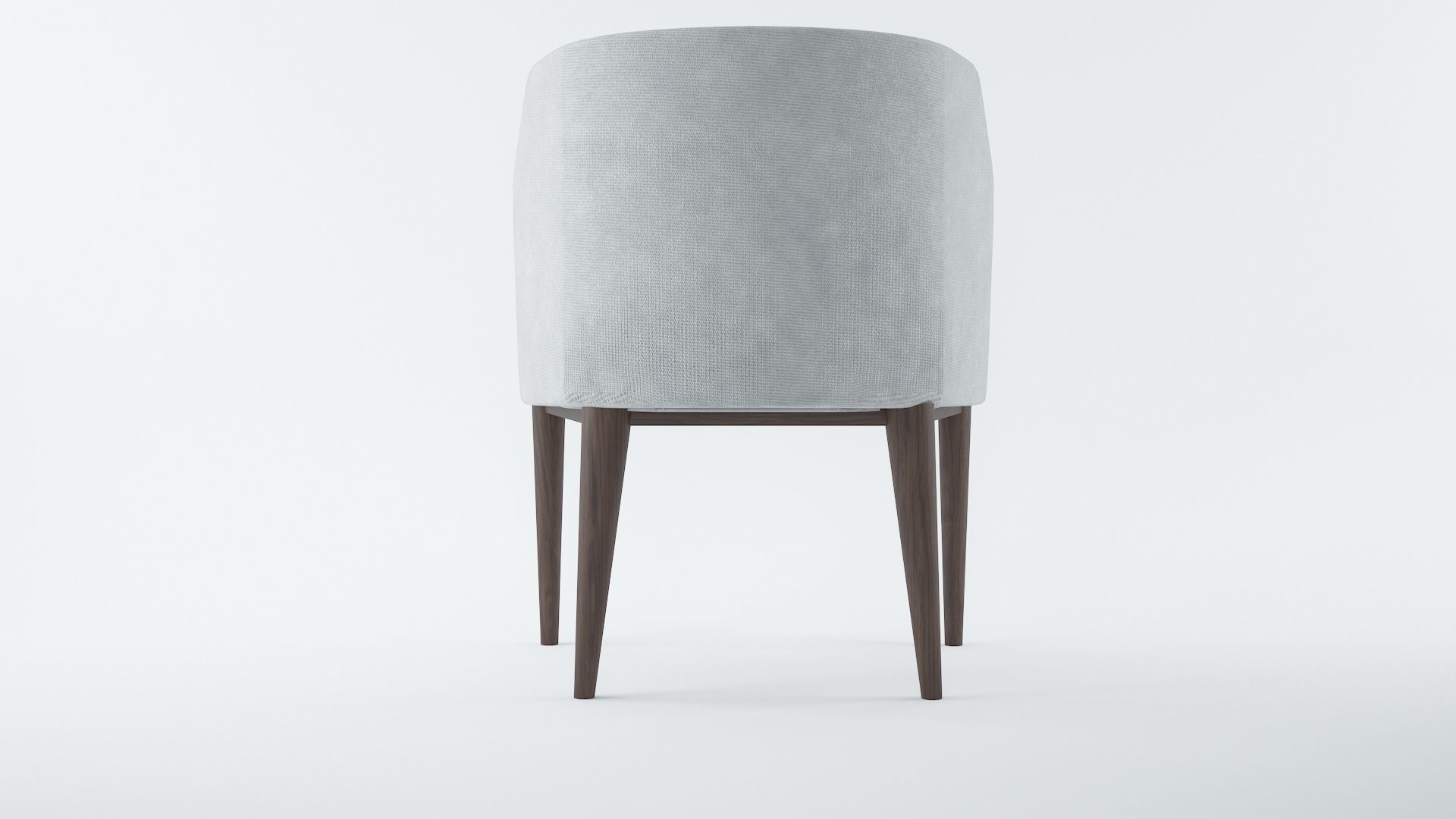 Armchair dining chair with wooden legs Low-poly 3D model_2