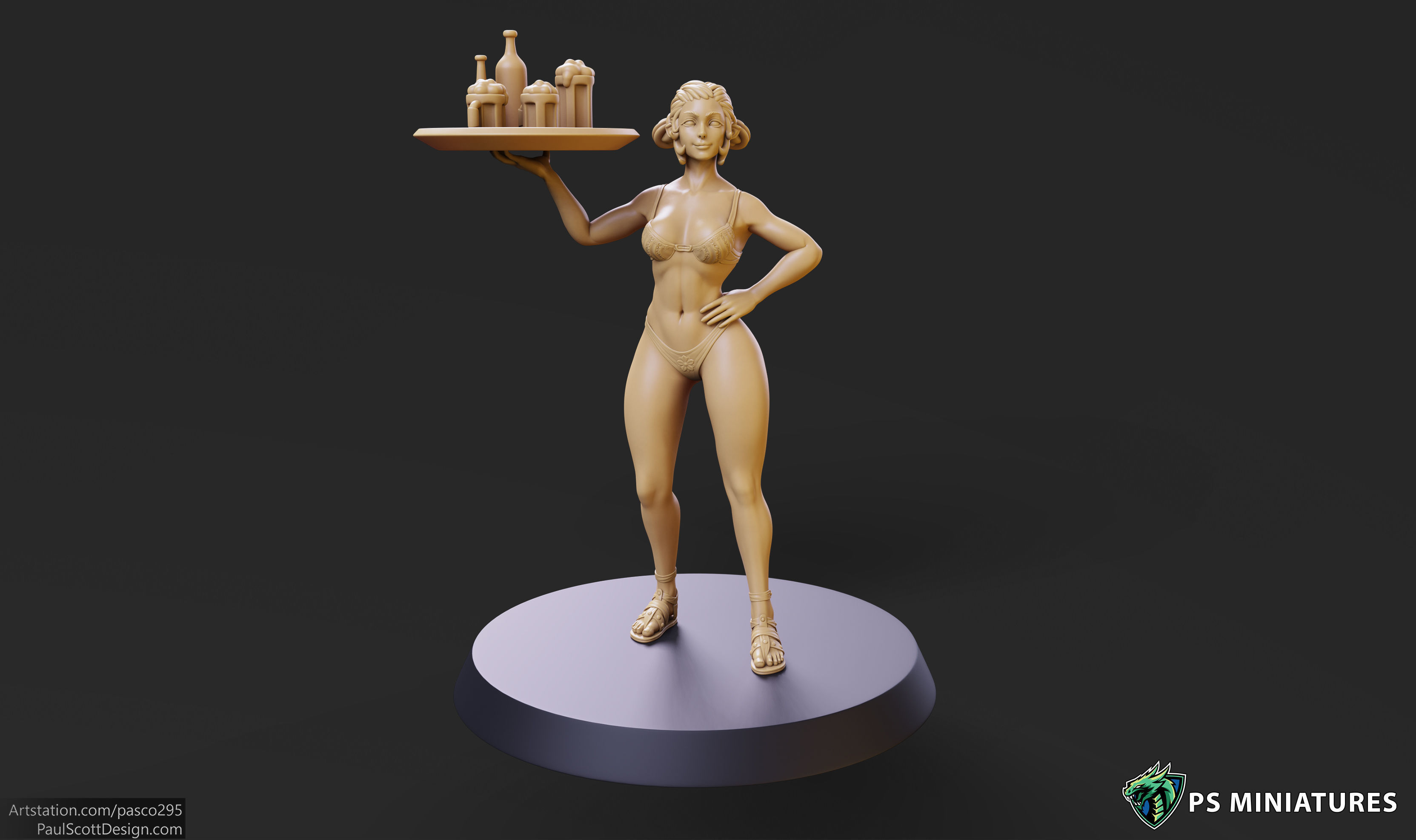 Elf Barmaid 01 - 2 Variants 3D print model_7