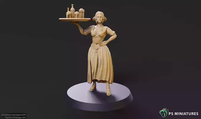 Elf Barmaid 01 - 2 Variants 3D print model