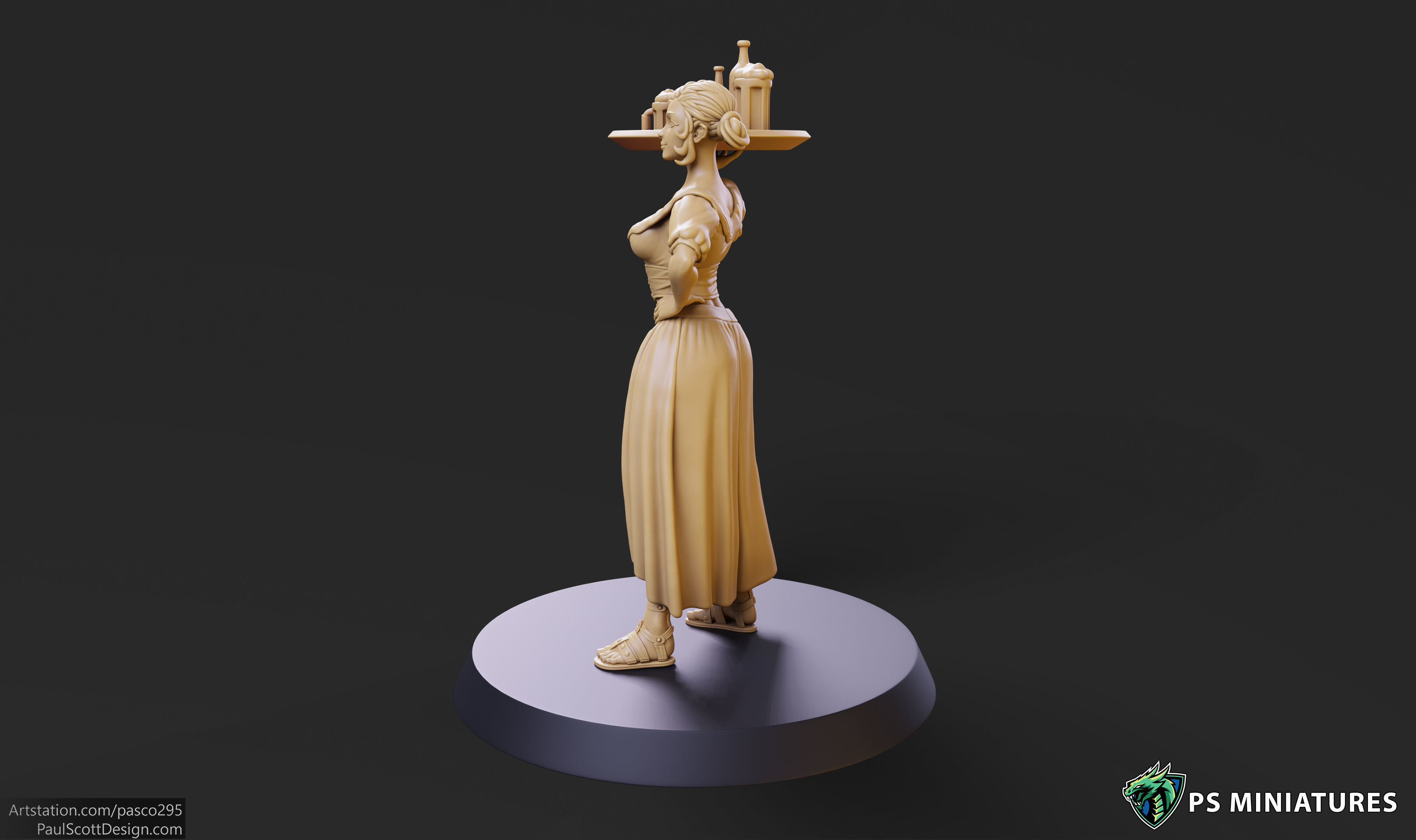 Elf Barmaid 01 - 2 Variants 3D print model_9