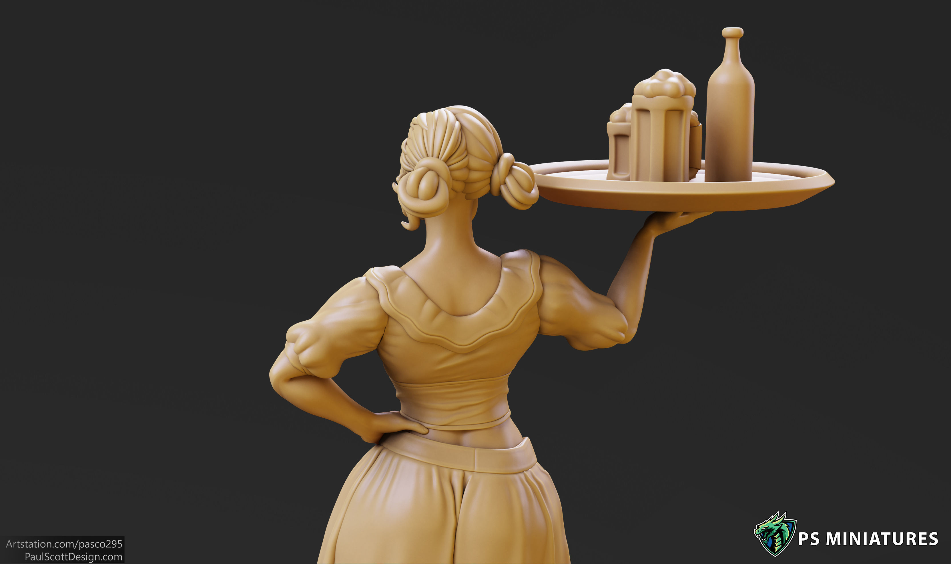 Elf Barmaid 01 - 2 Variants 3D print model_4
