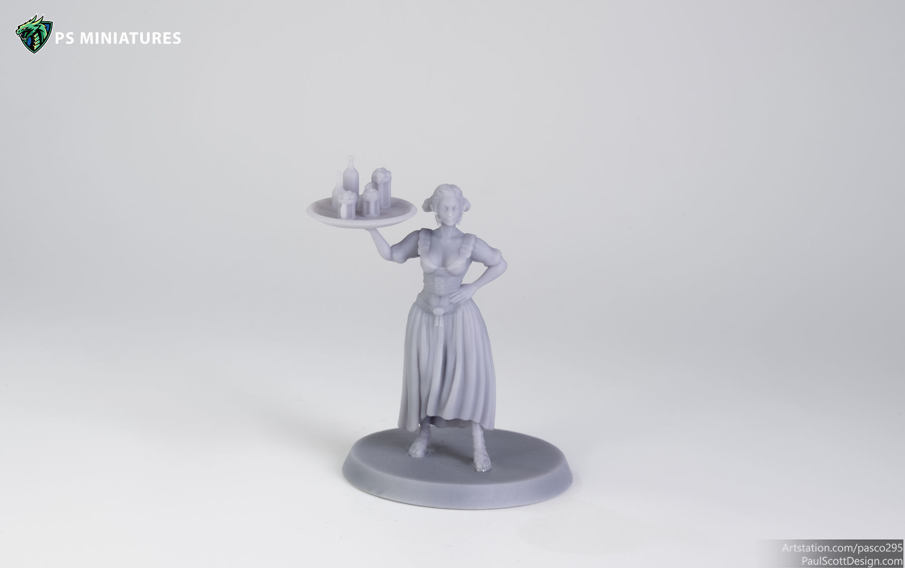 Elf Barmaid 01 - 2 Variants 3D print model_3