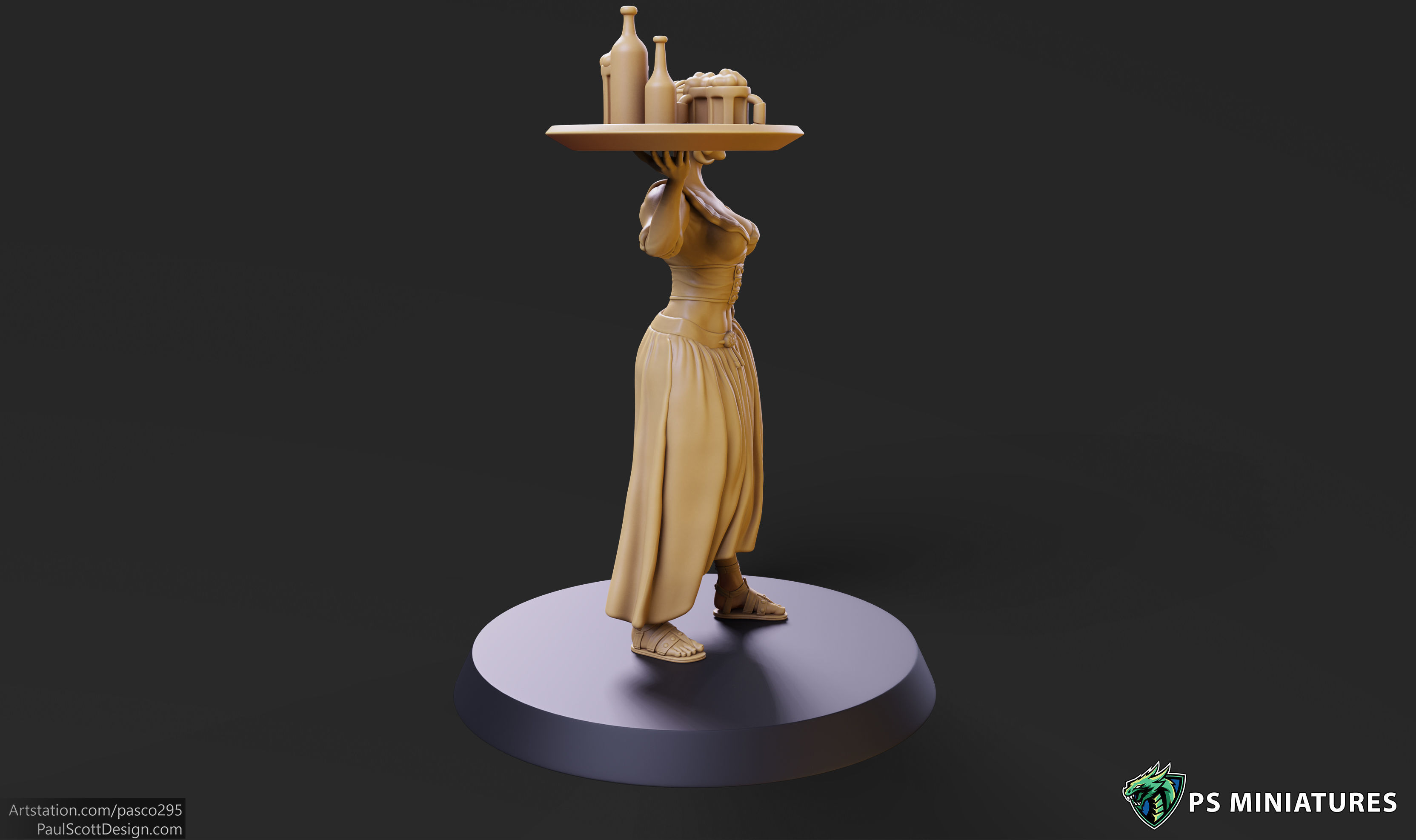 Elf Barmaid 01 - 2 Variants 3D print model_8