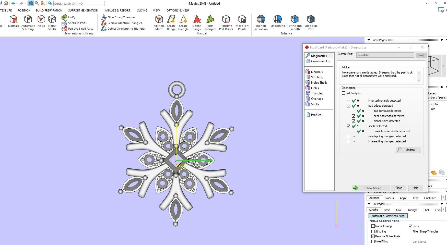 Pendant Snowflake 3D print model_8