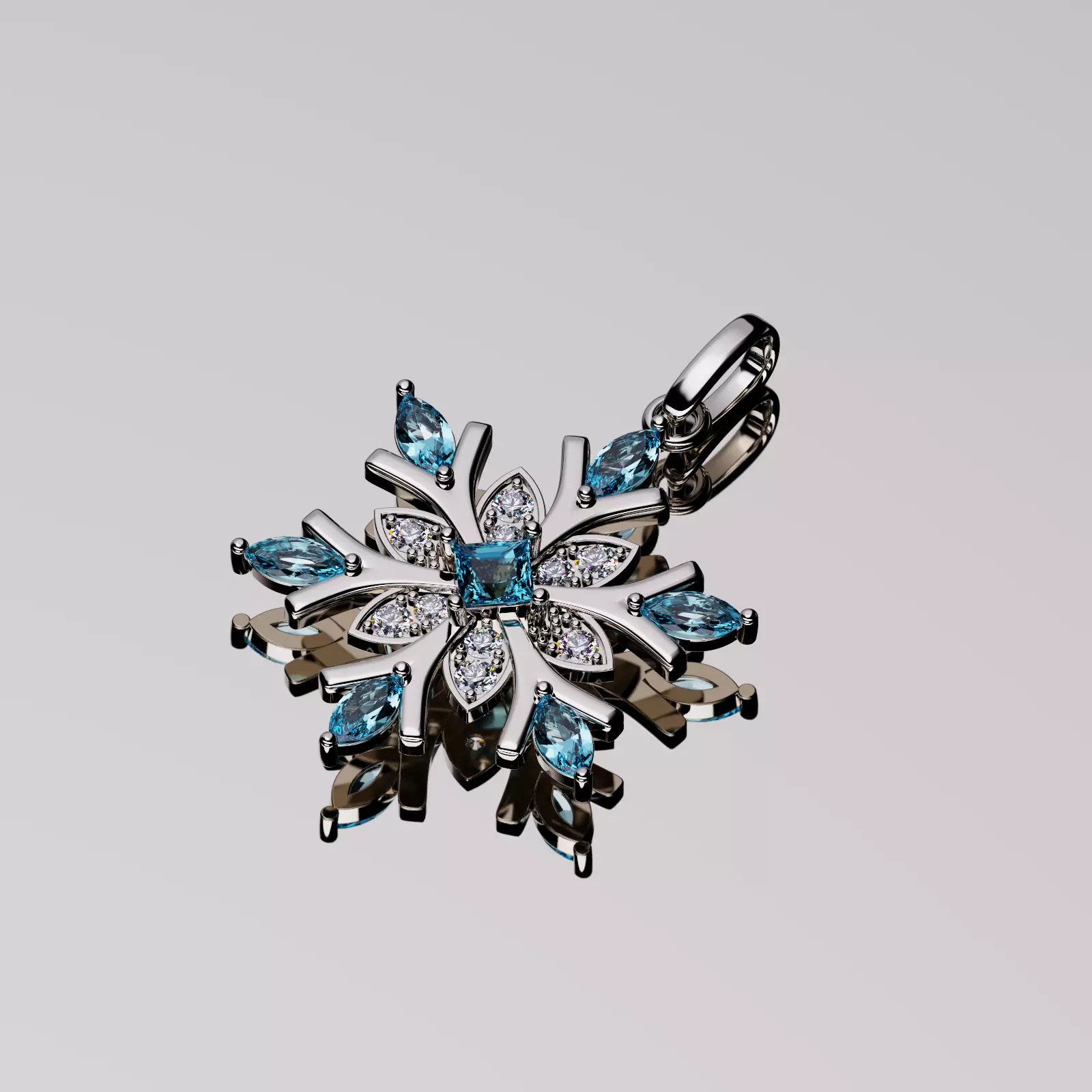 Pendant Snowflake 3D print model_0