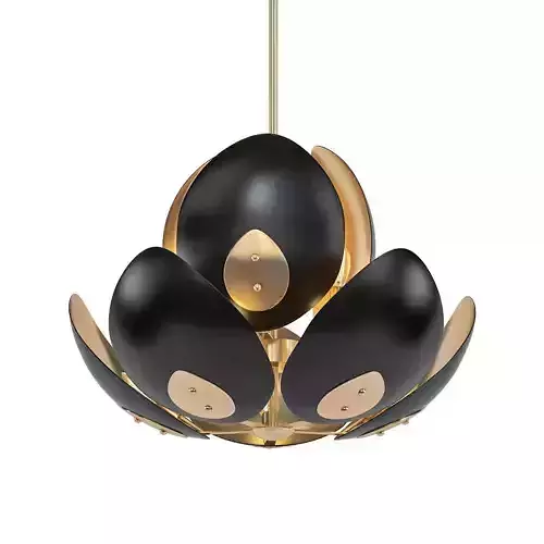 Lotus gold flower pendant light