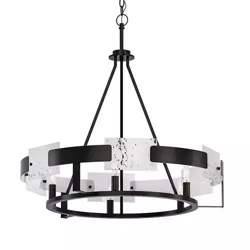 Stratum light chandelier with frosted glass