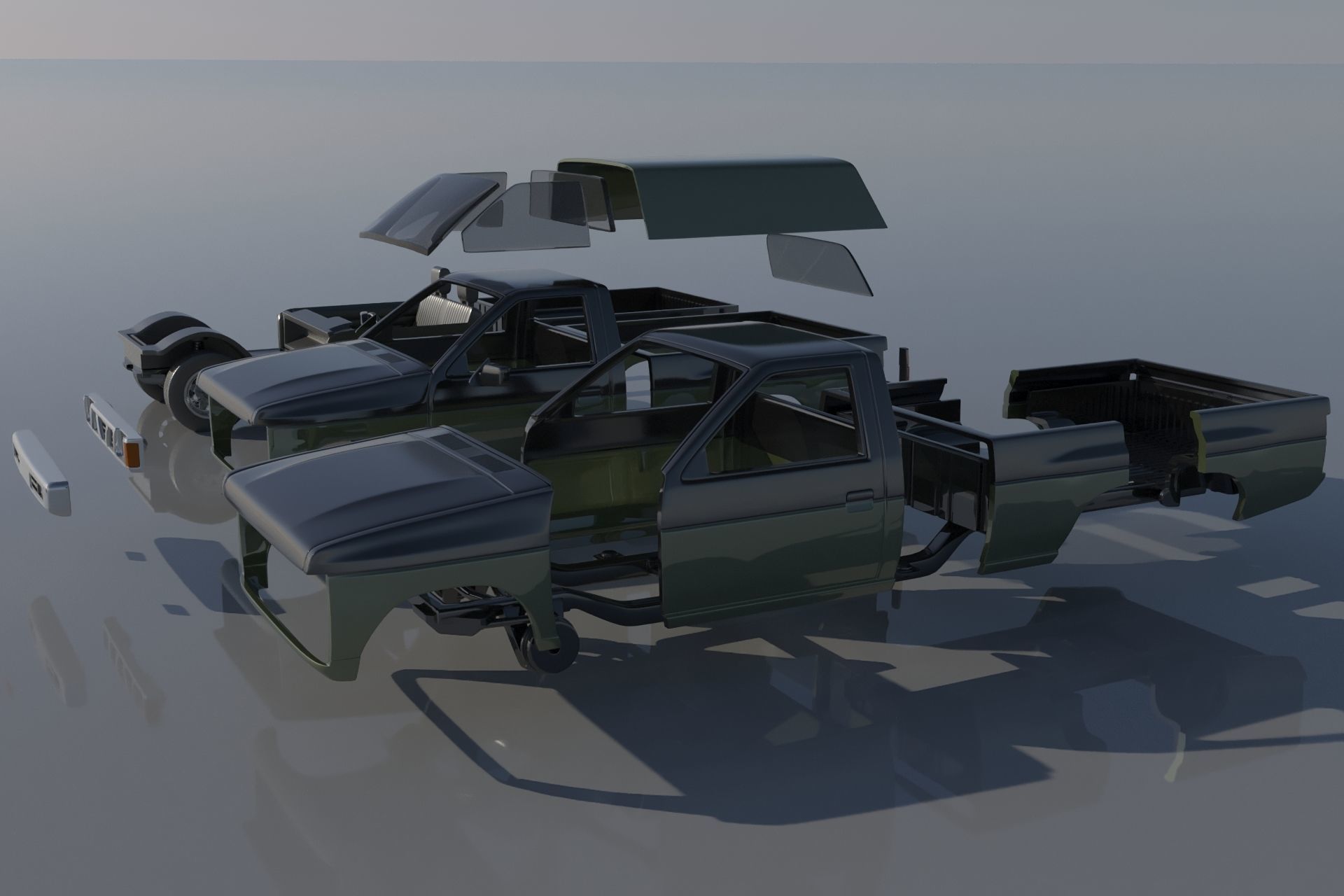 Nissan Hardbody D21 1994 3D print model_15