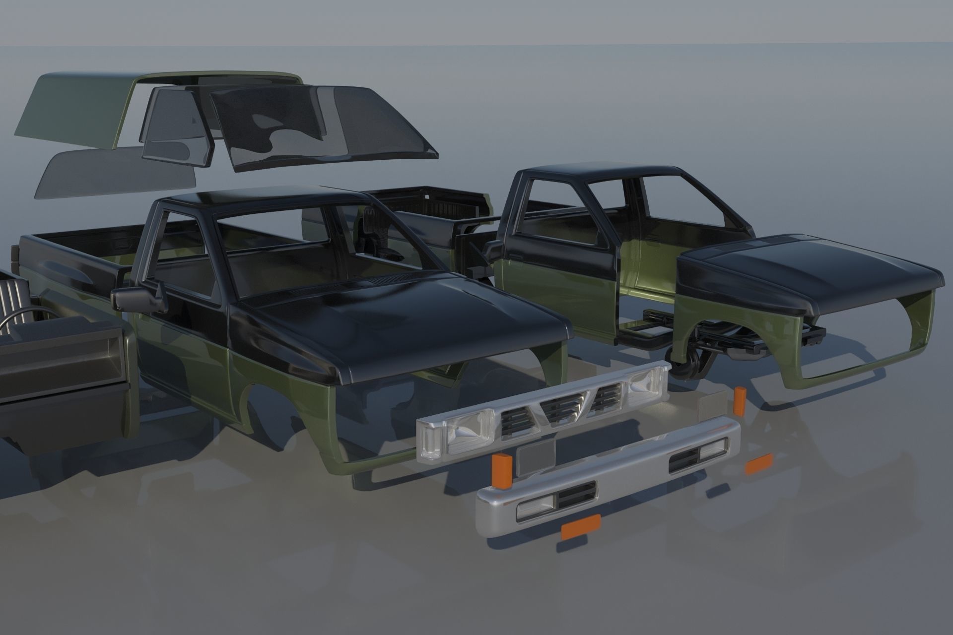 Nissan Hardbody D21 1994 3D print model_8