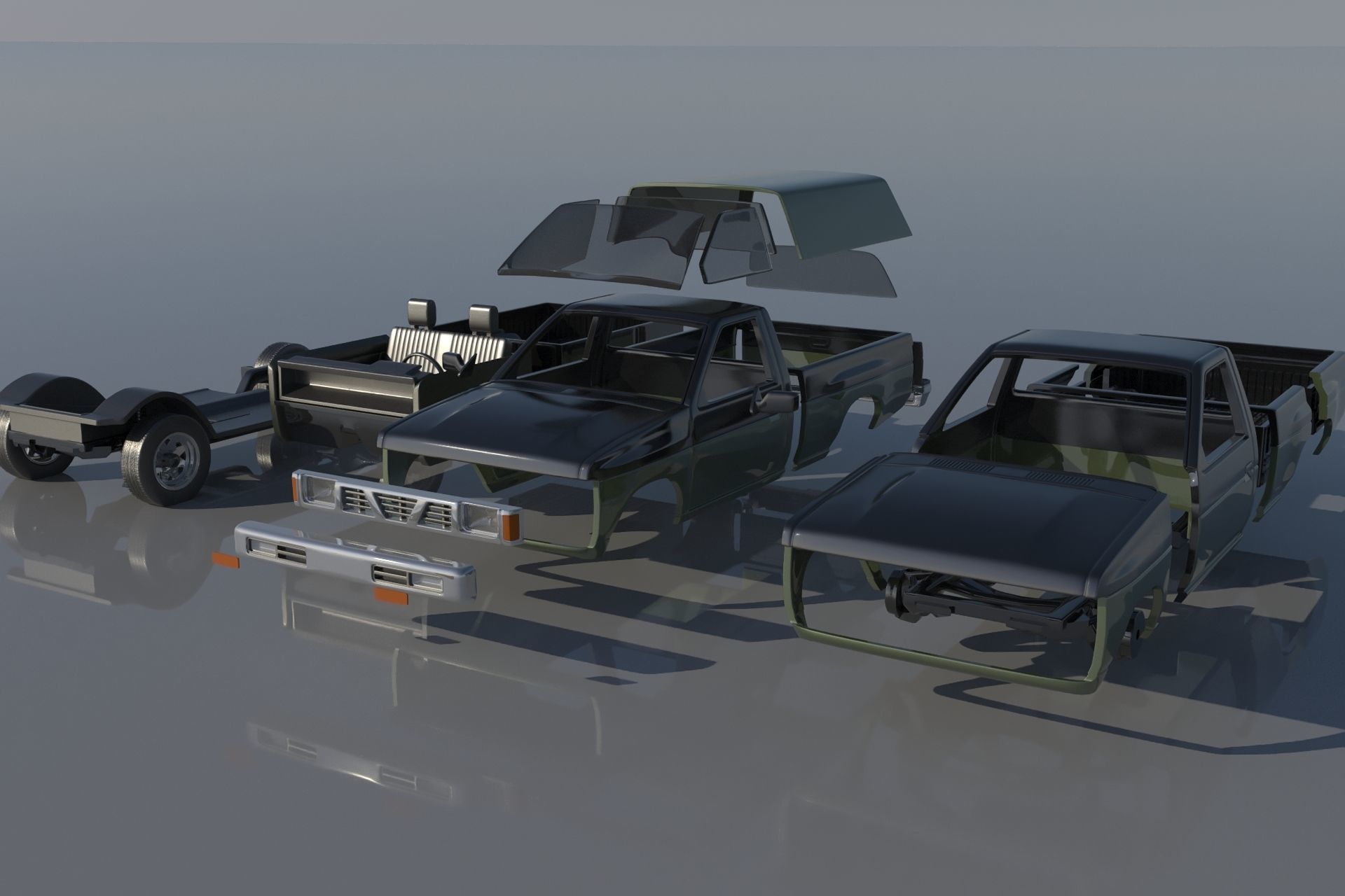 Nissan Hardbody D21 1994 3D print model_14