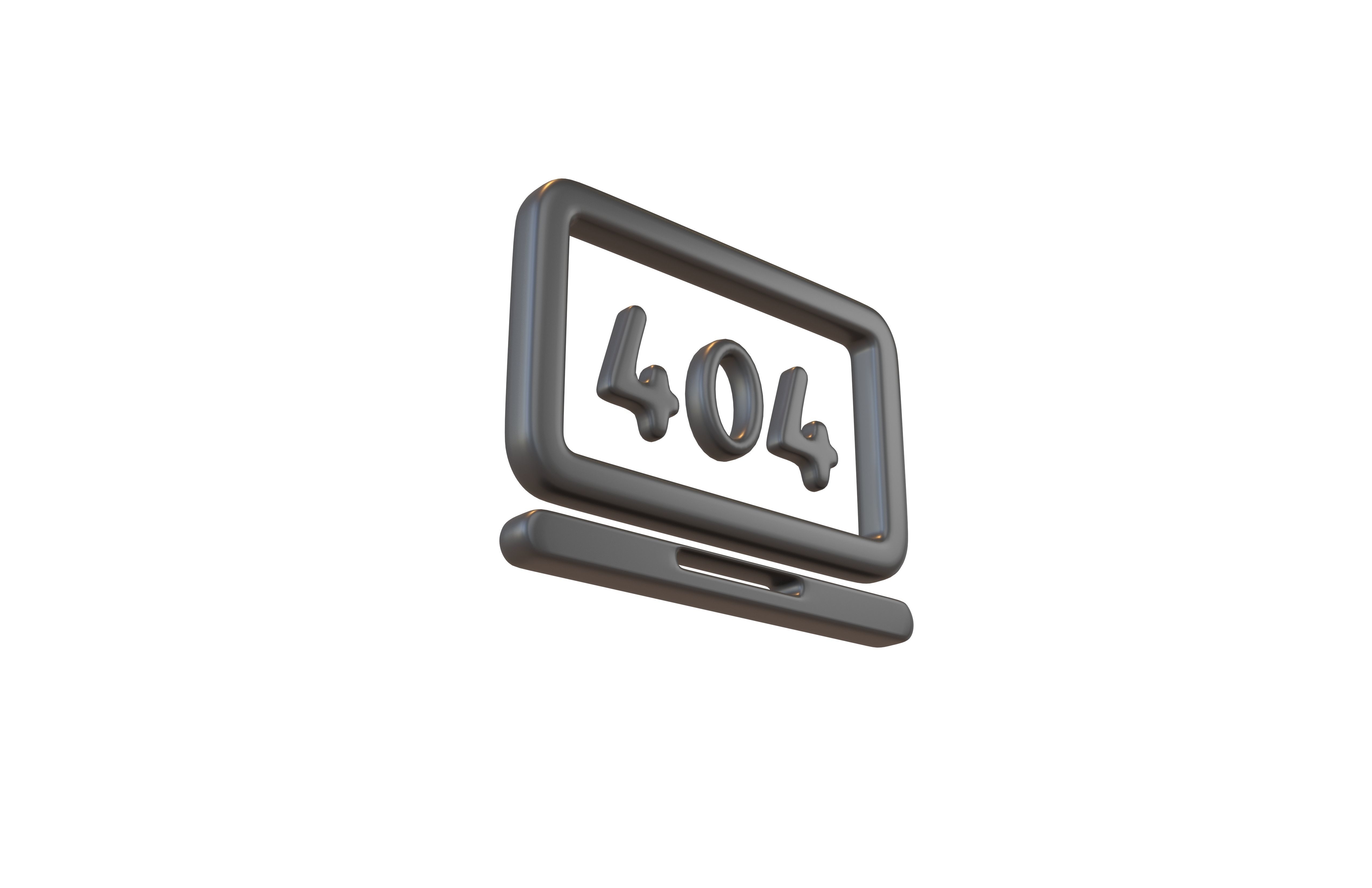 Computer 404 Error Symbol v1 001 Low-poly 3D model_2