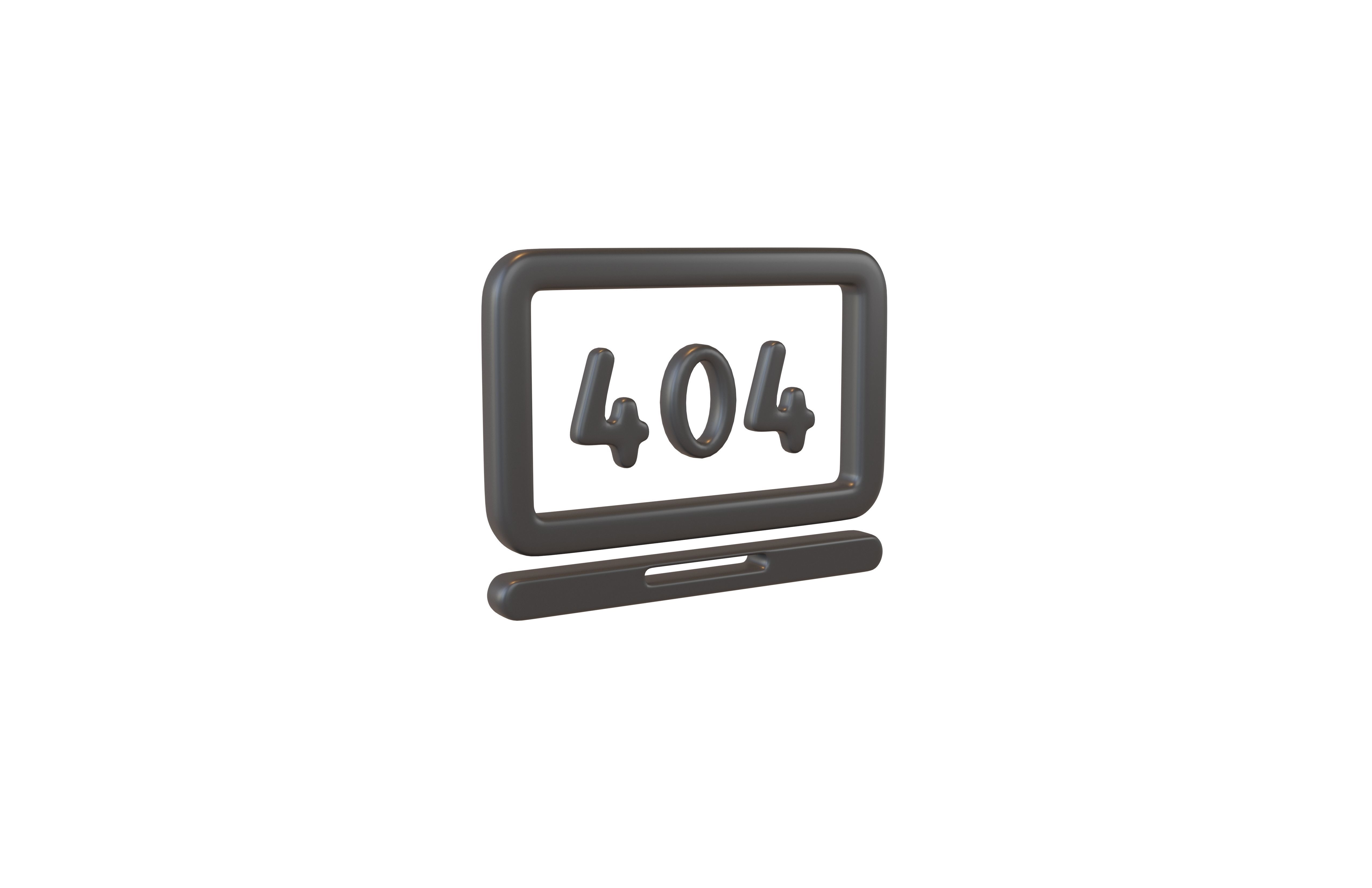 Computer 404 Error Symbol v1 001 Low-poly 3D model_1