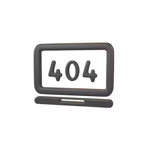 Computer 404 Error Symbol v1 001 Low-poly 3D model