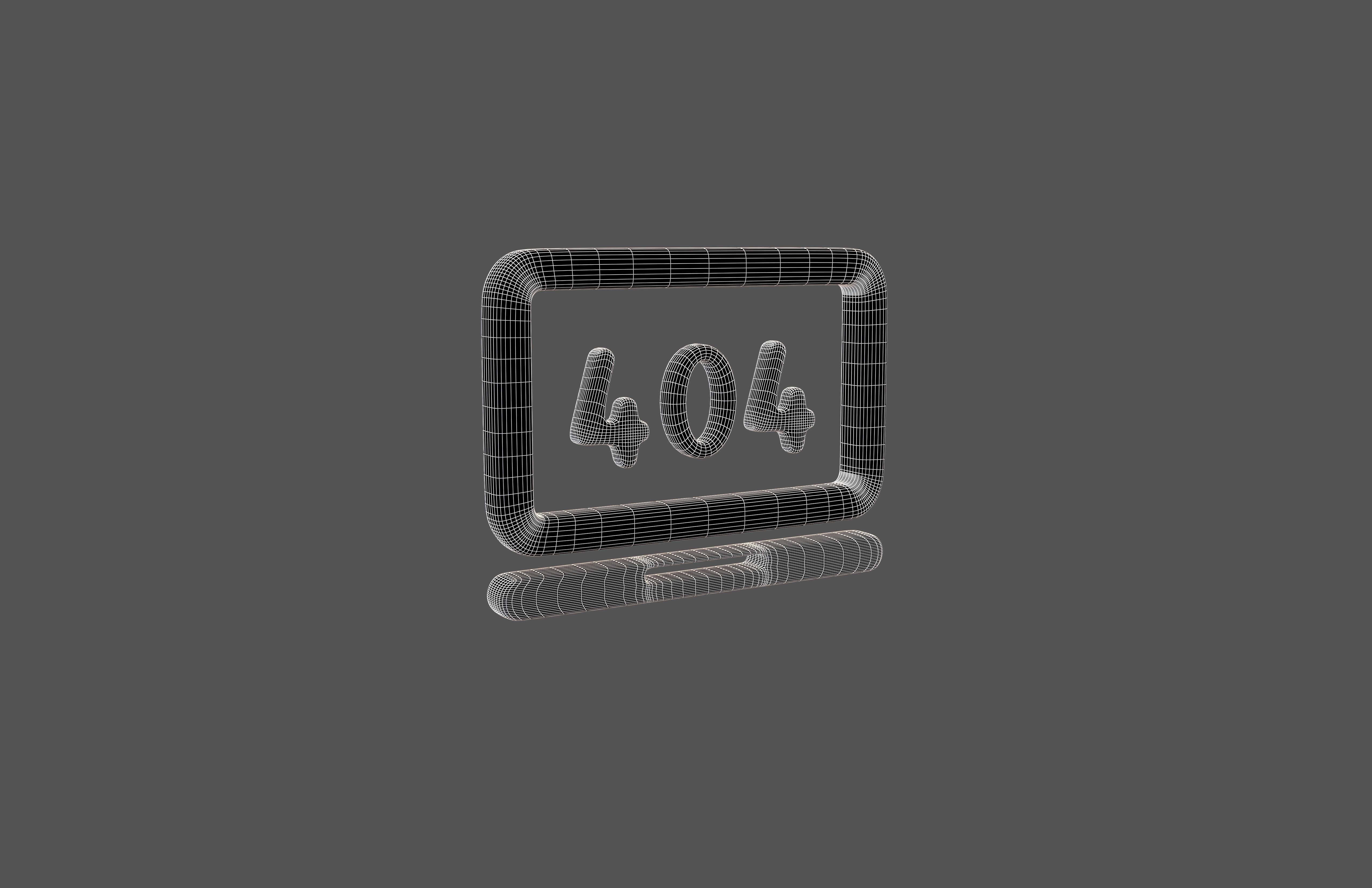 Computer 404 Error Symbol v1 001 Low-poly 3D model_4