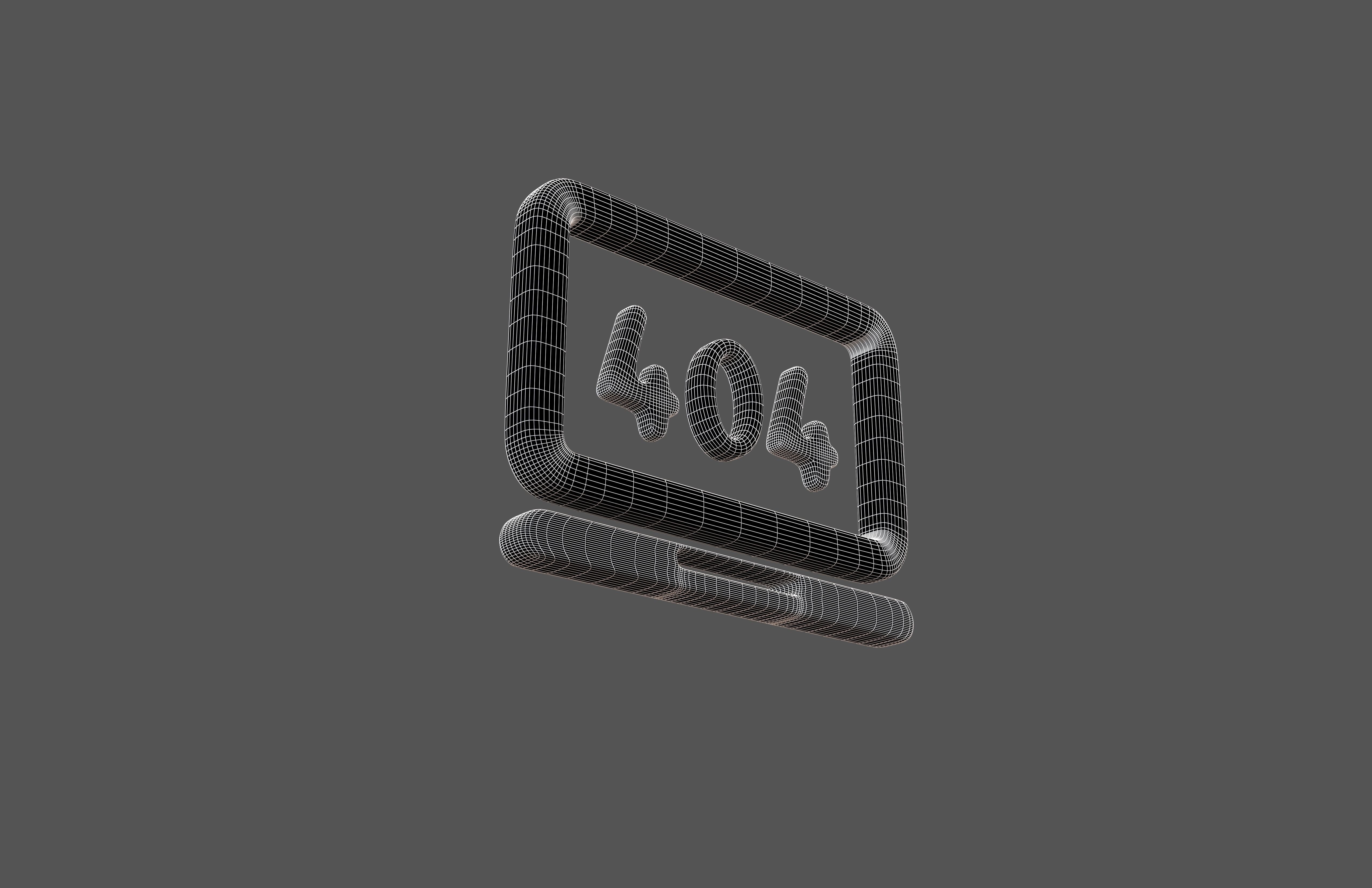 Computer 404 Error Symbol v1 001 Low-poly 3D model_6