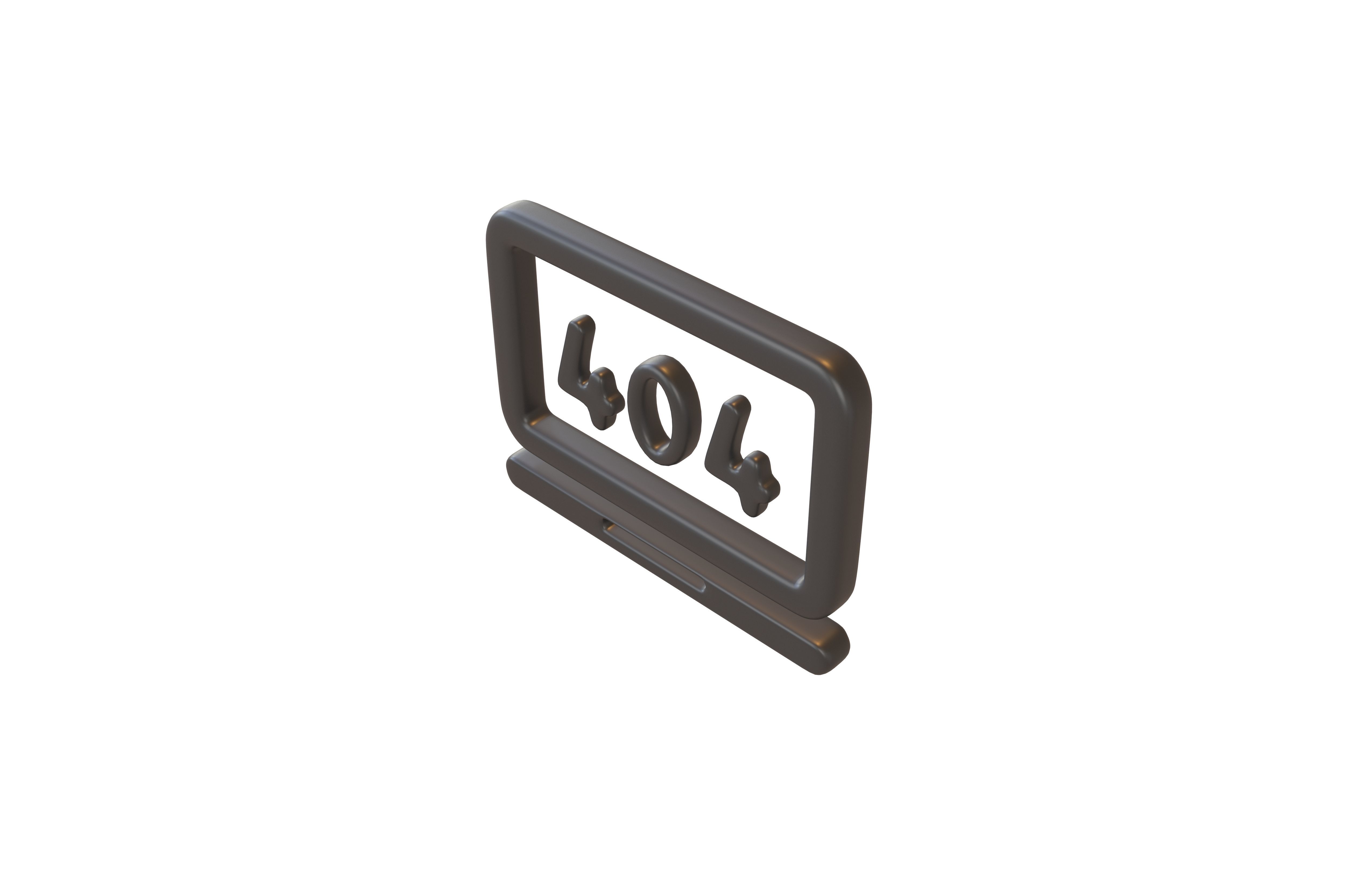 Computer 404 Error Symbol v1 001 Low-poly 3D model_3