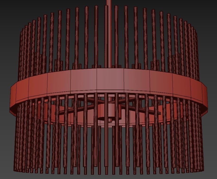 Chimes modern glass and metal pendant light 3D model_1