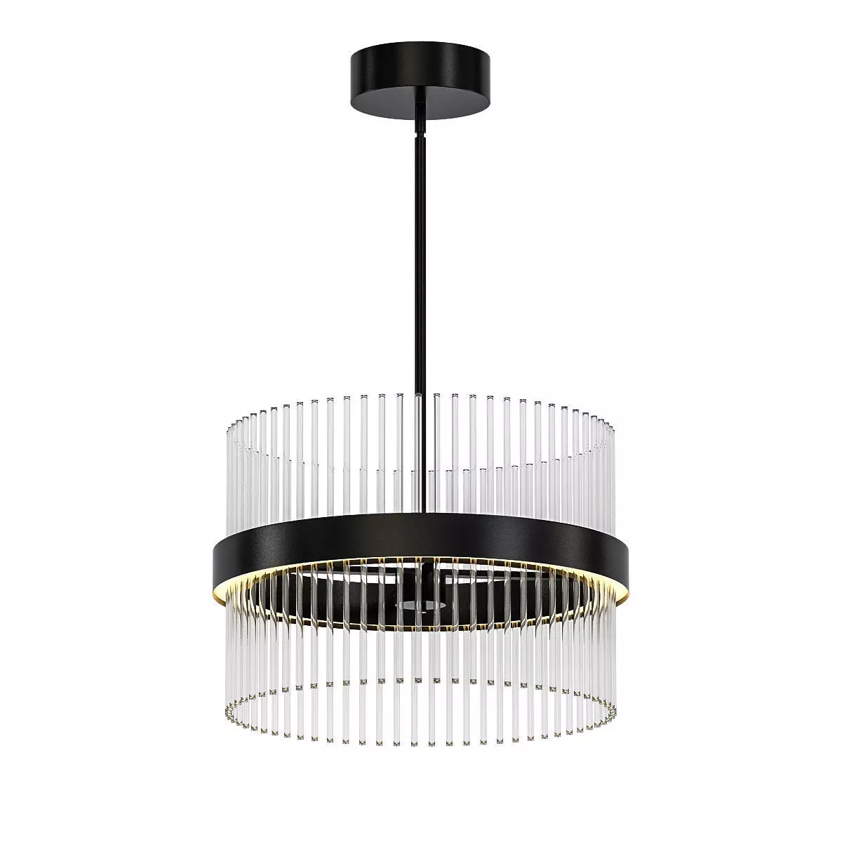 Chimes modern glass and metal pendant light 3D model_0