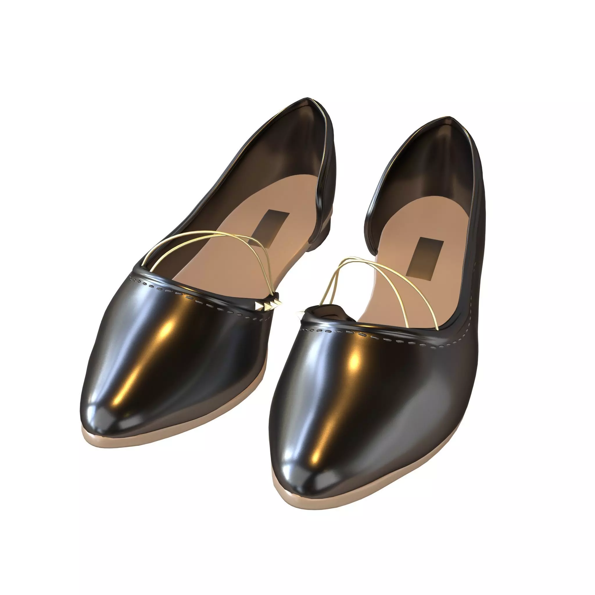 Flat Shoes v3 001 Low-poly 3D model