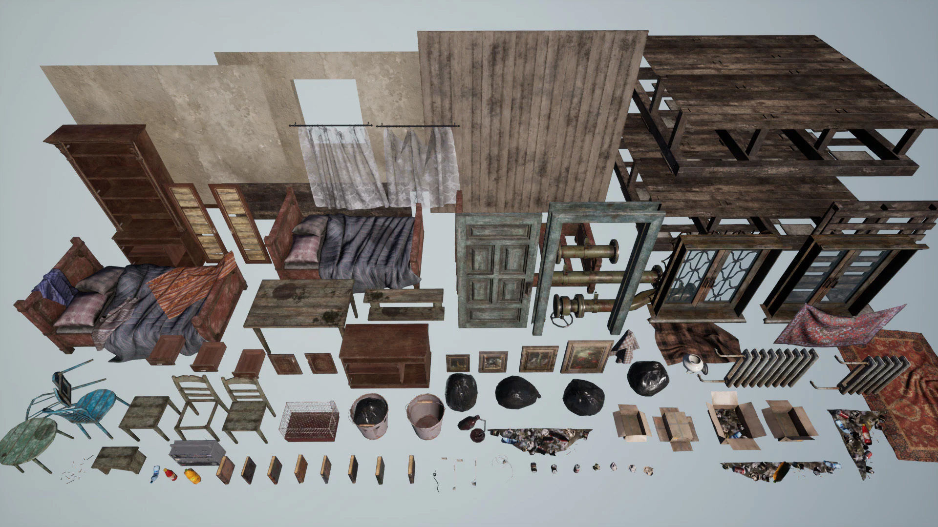 Abandoned Room Low-poly 3D model_17