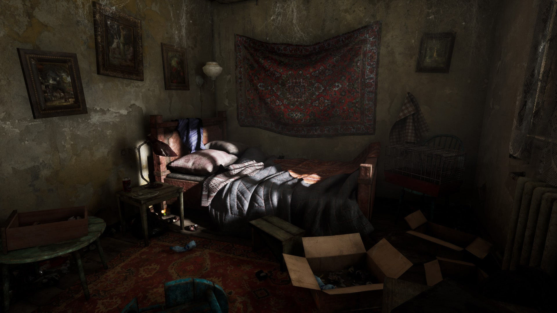 Abandoned Room Low-poly 3D model_2