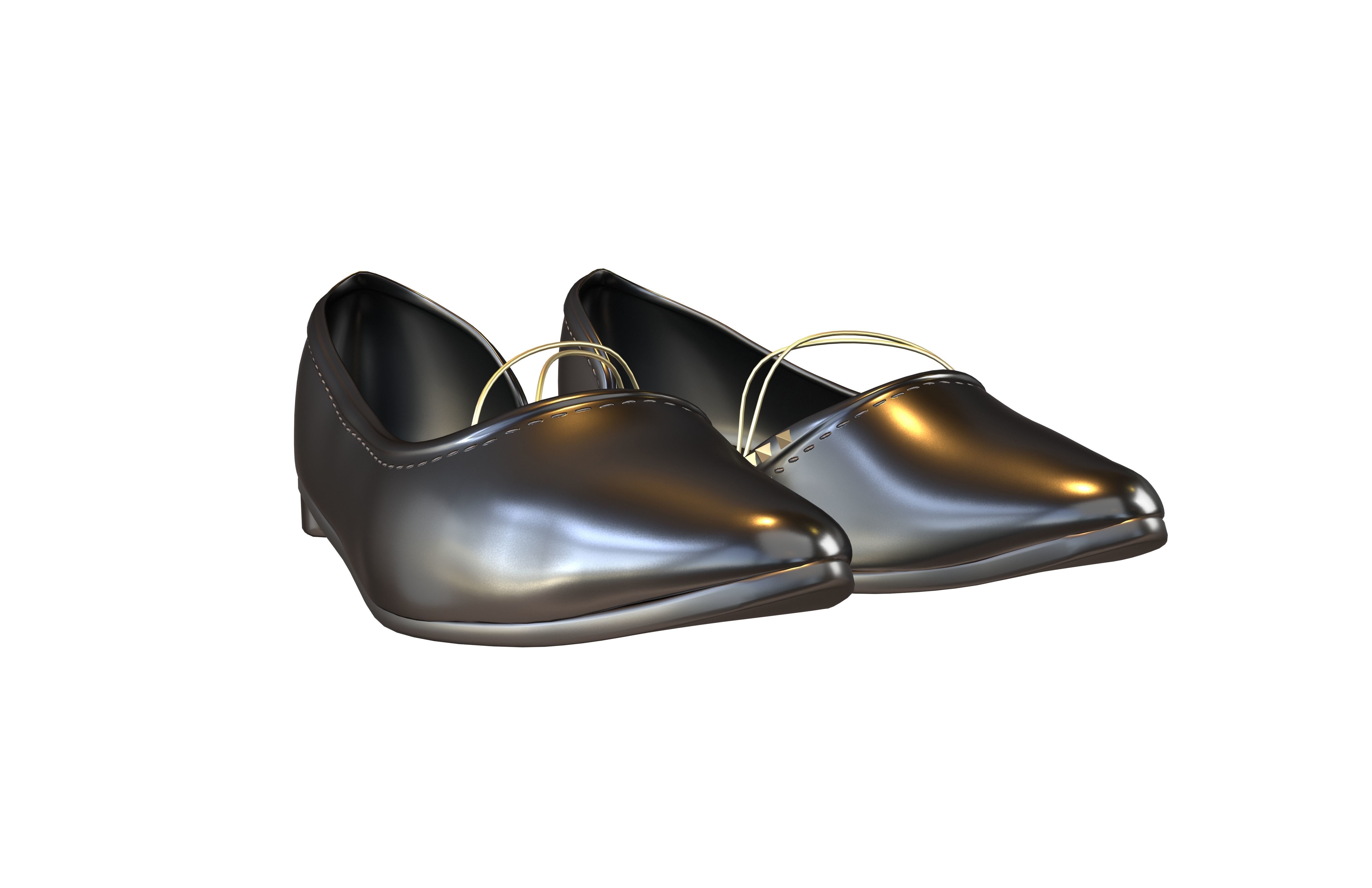 Flat Shoes v3 002 Low-poly 3D model_2
