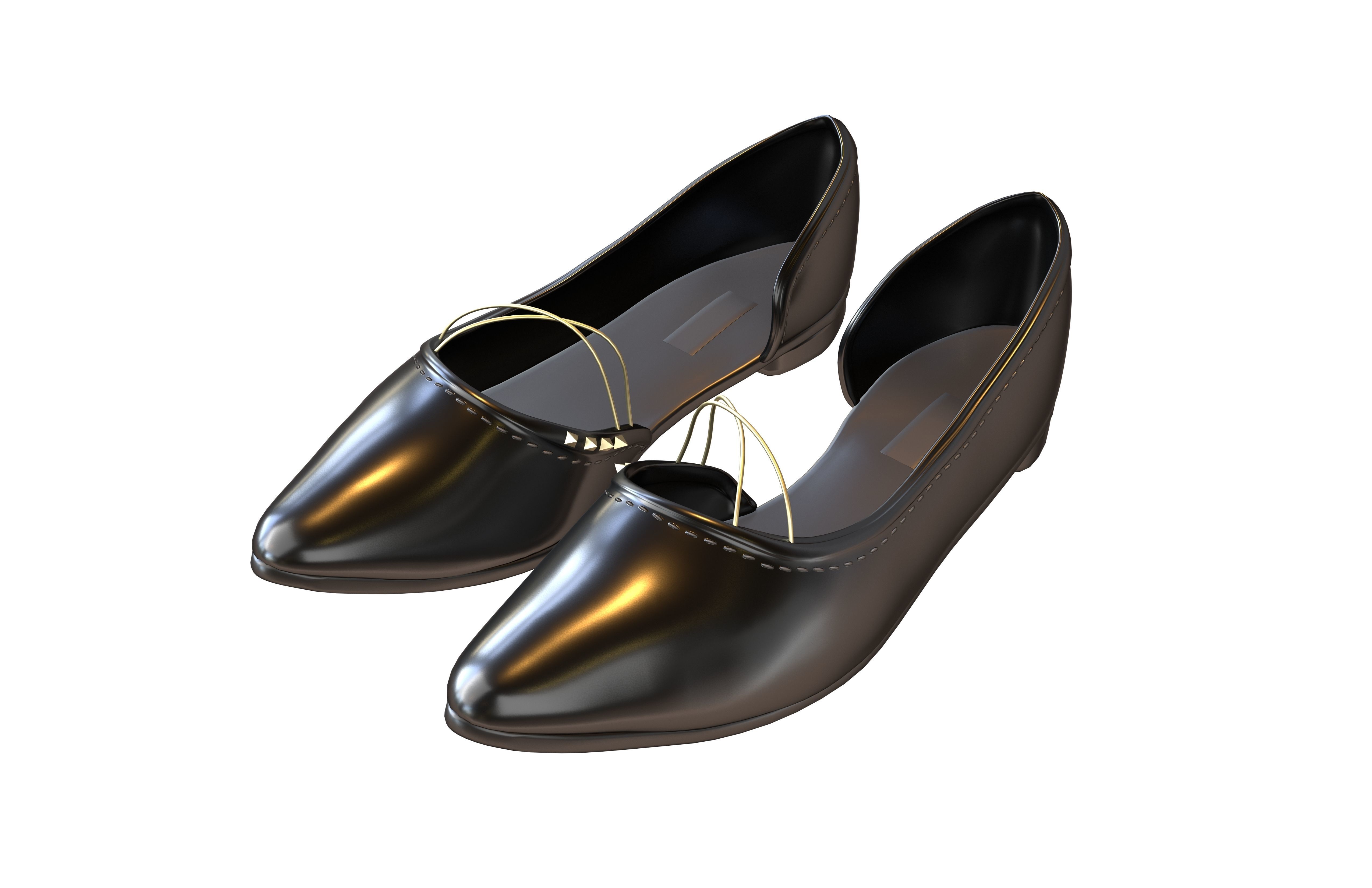 Flat Shoes v3 002 Low-poly 3D model_3