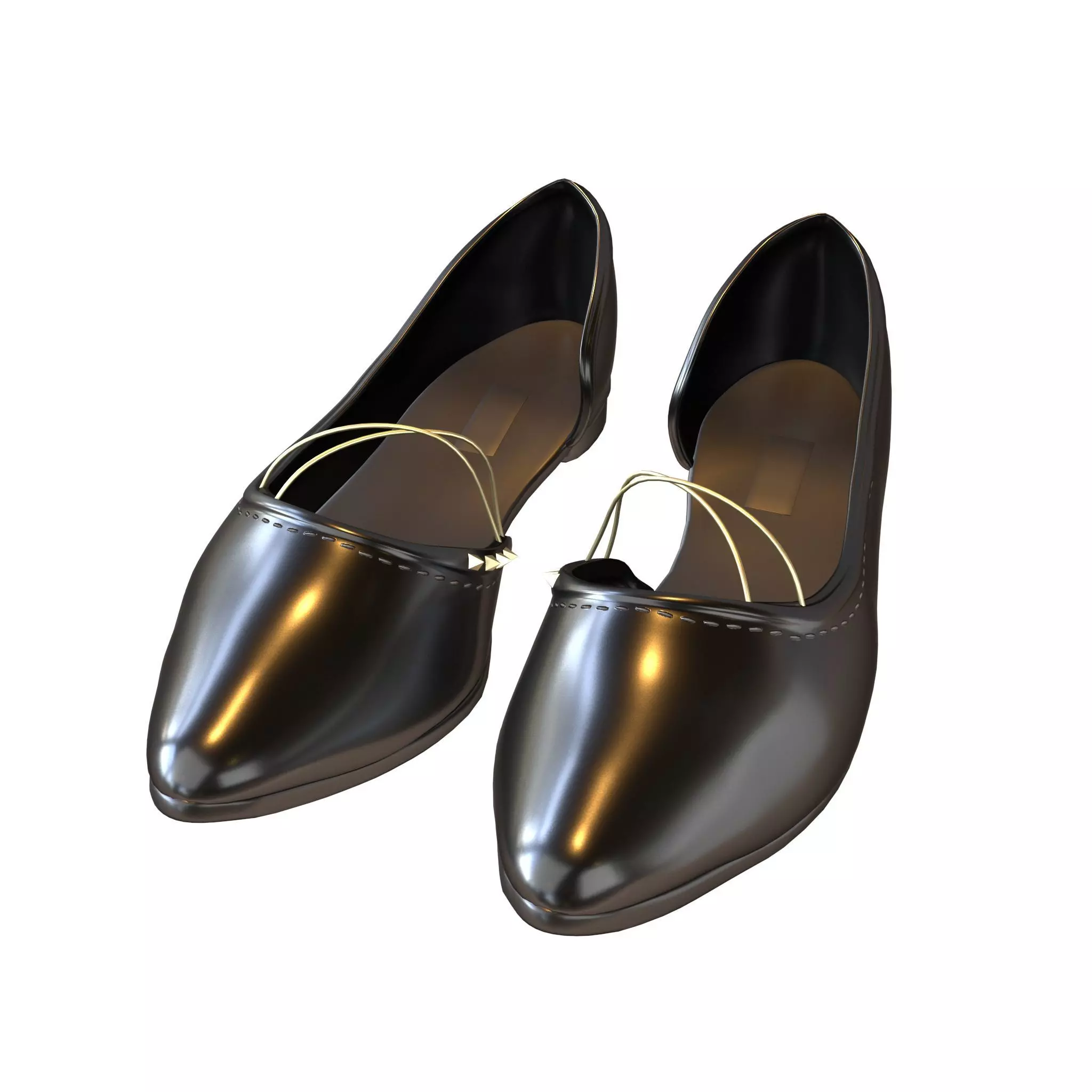 Flat Shoes v3 002 Low-poly 3D model_0