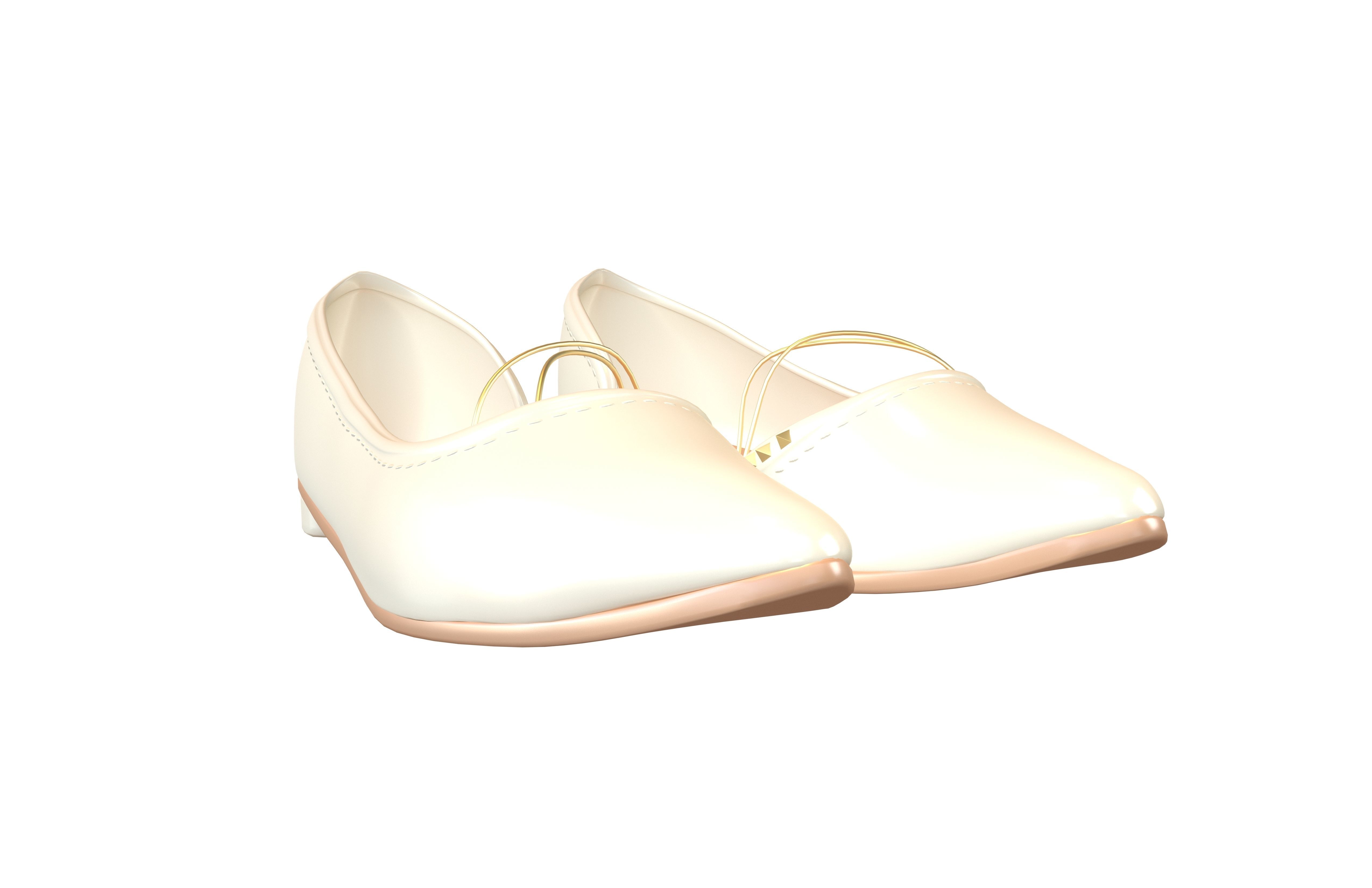 Flat Shoes v3 003 Low-poly 3D model_1