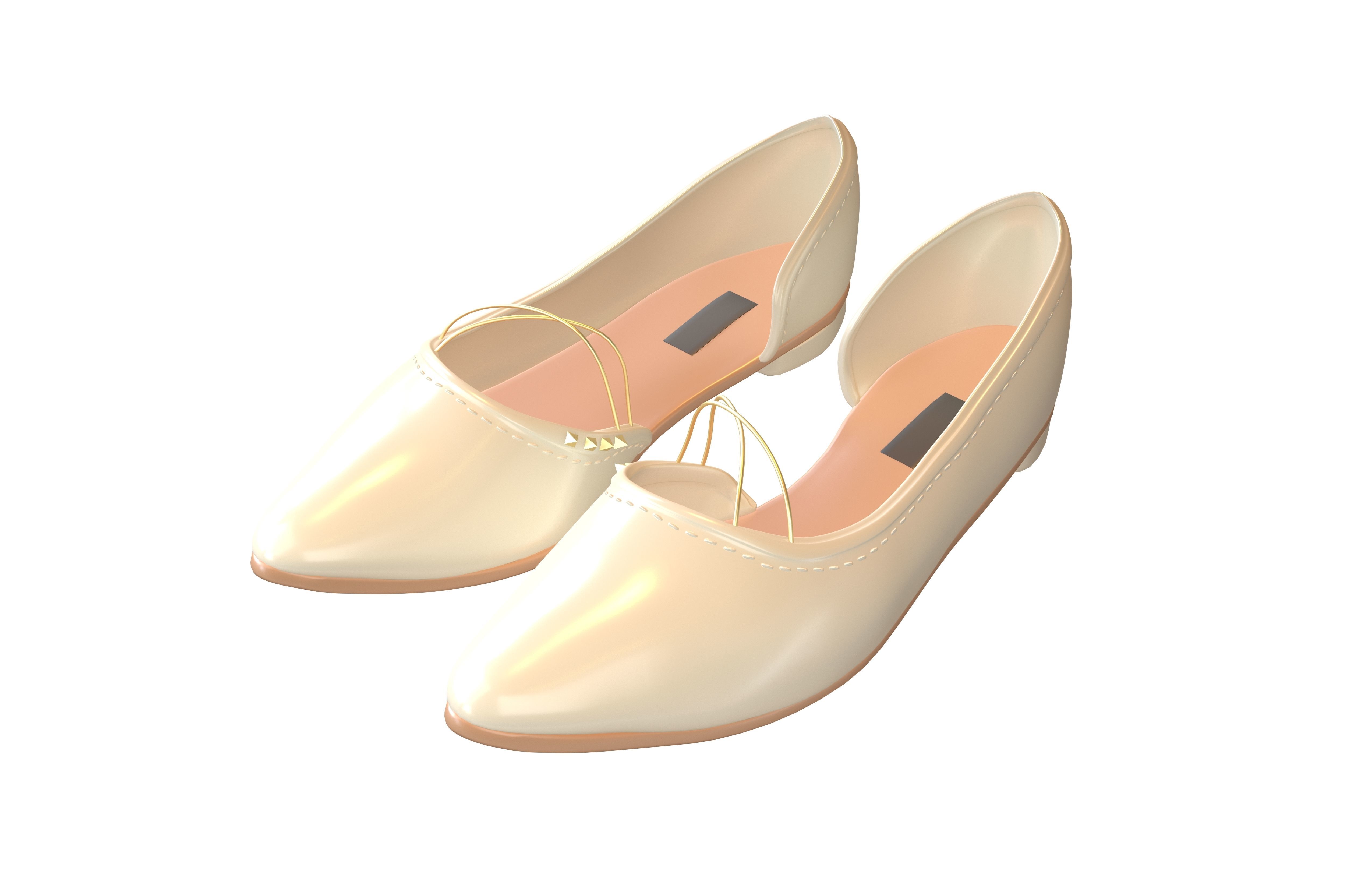 Flat Shoes v3 003 Low-poly 3D model_2