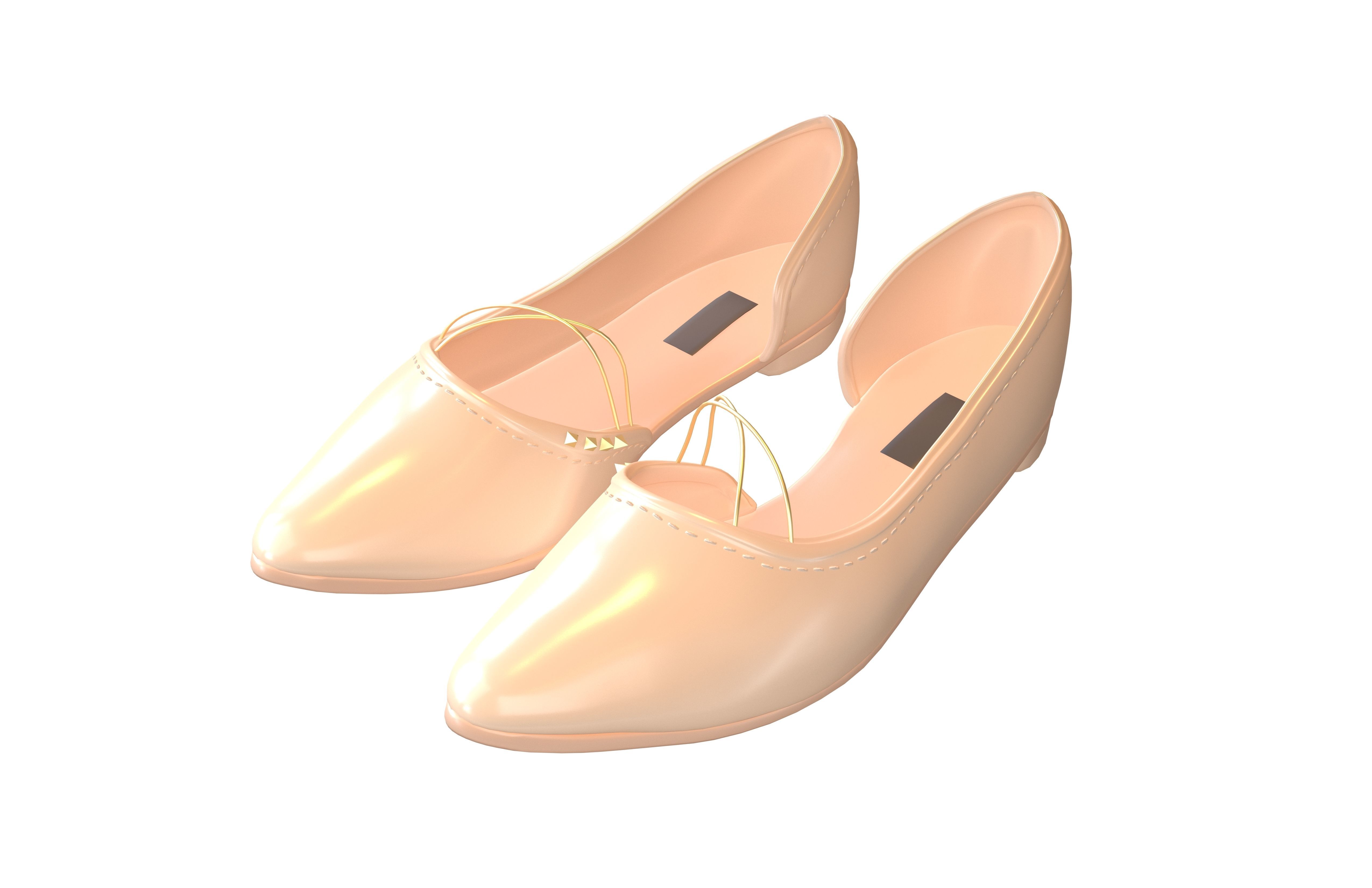 Flat Shoes v3 004 Low-poly 3D model_2