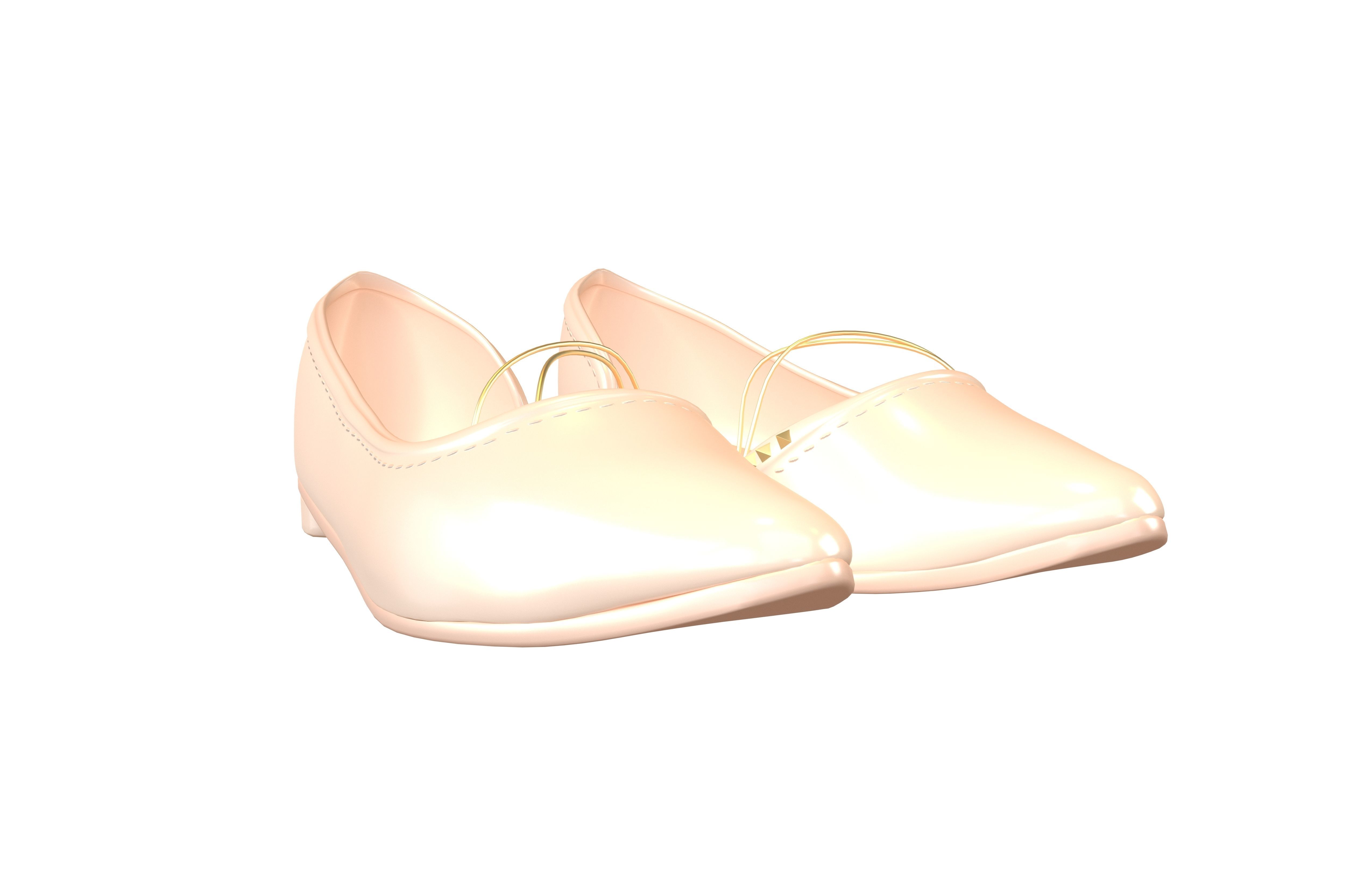 Flat Shoes v3 004 Low-poly 3D model_1