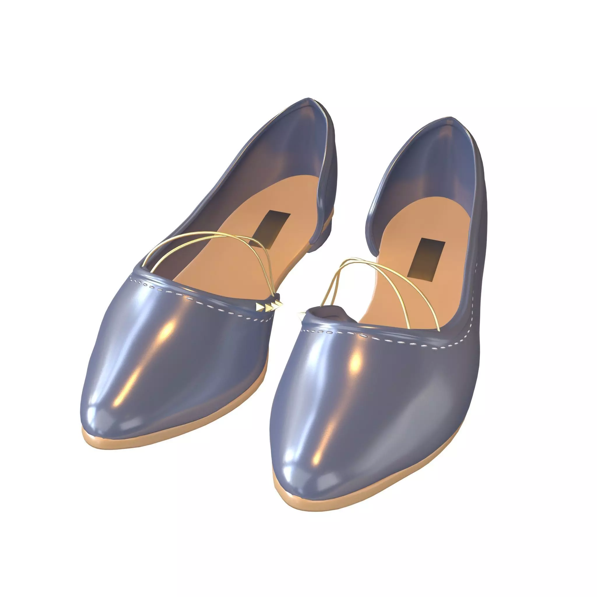 Flat Shoes v3 006 Low-poly 3D model_0