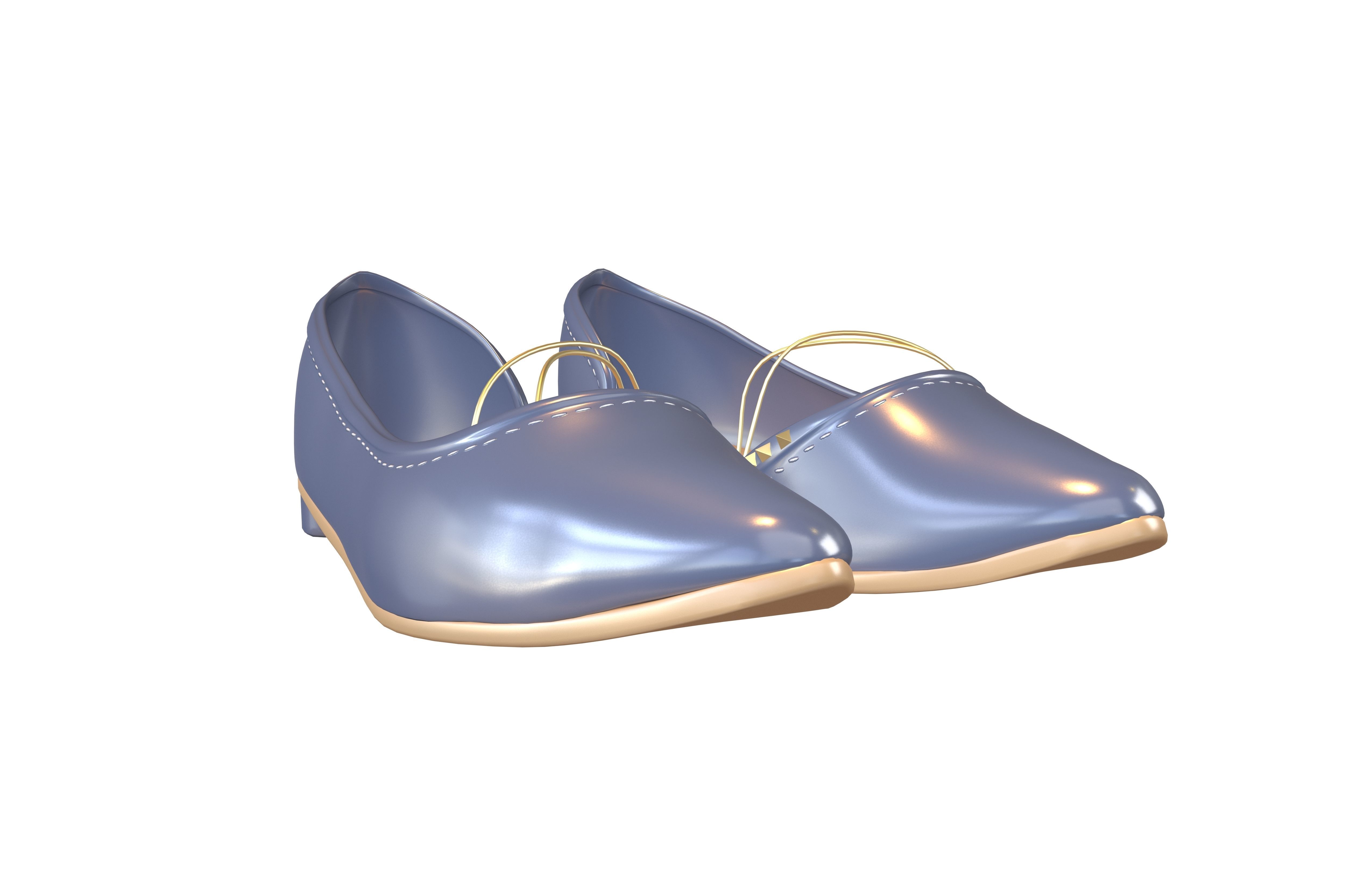 Flat Shoes v3 006 Low-poly 3D model_2