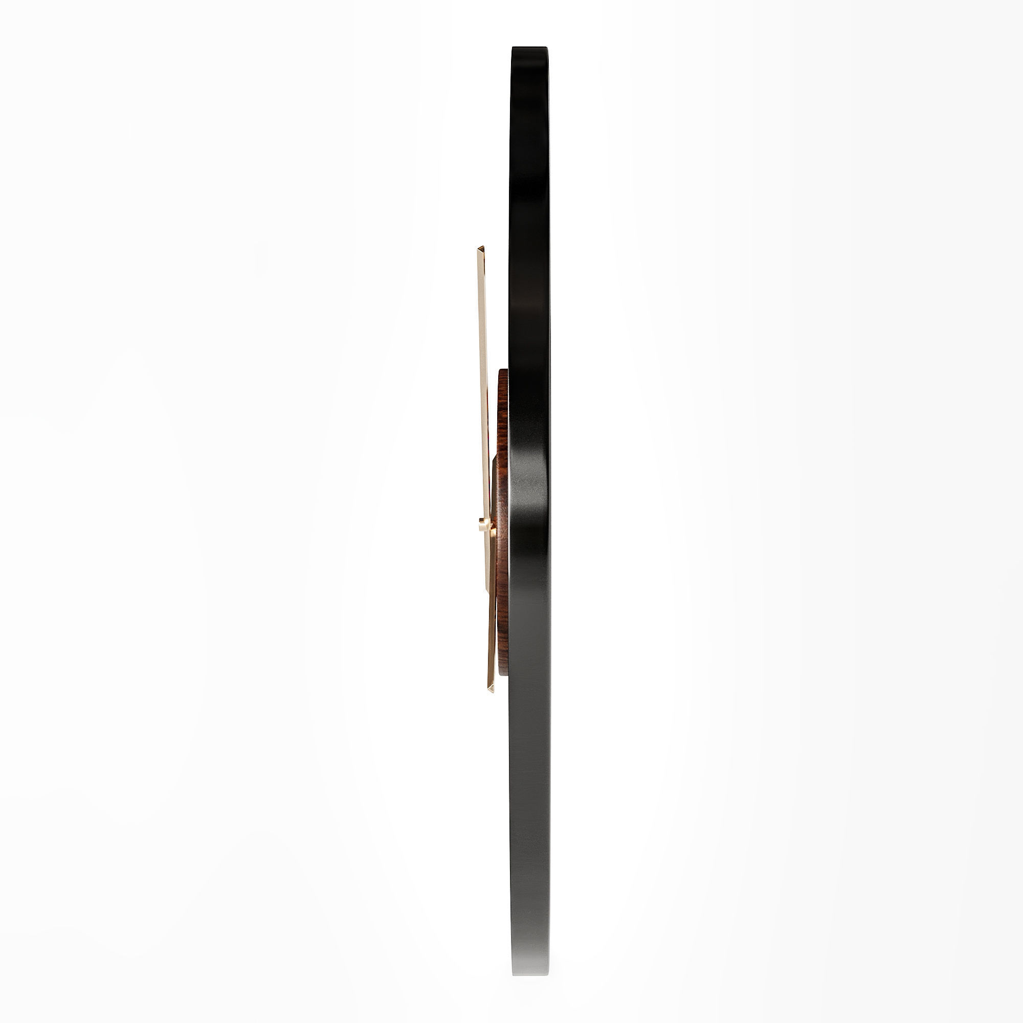 clock 3 circular wall made of wood and metal 3D model_4