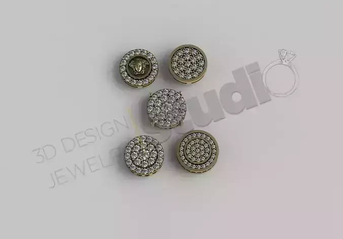 Highly detailed round earrings