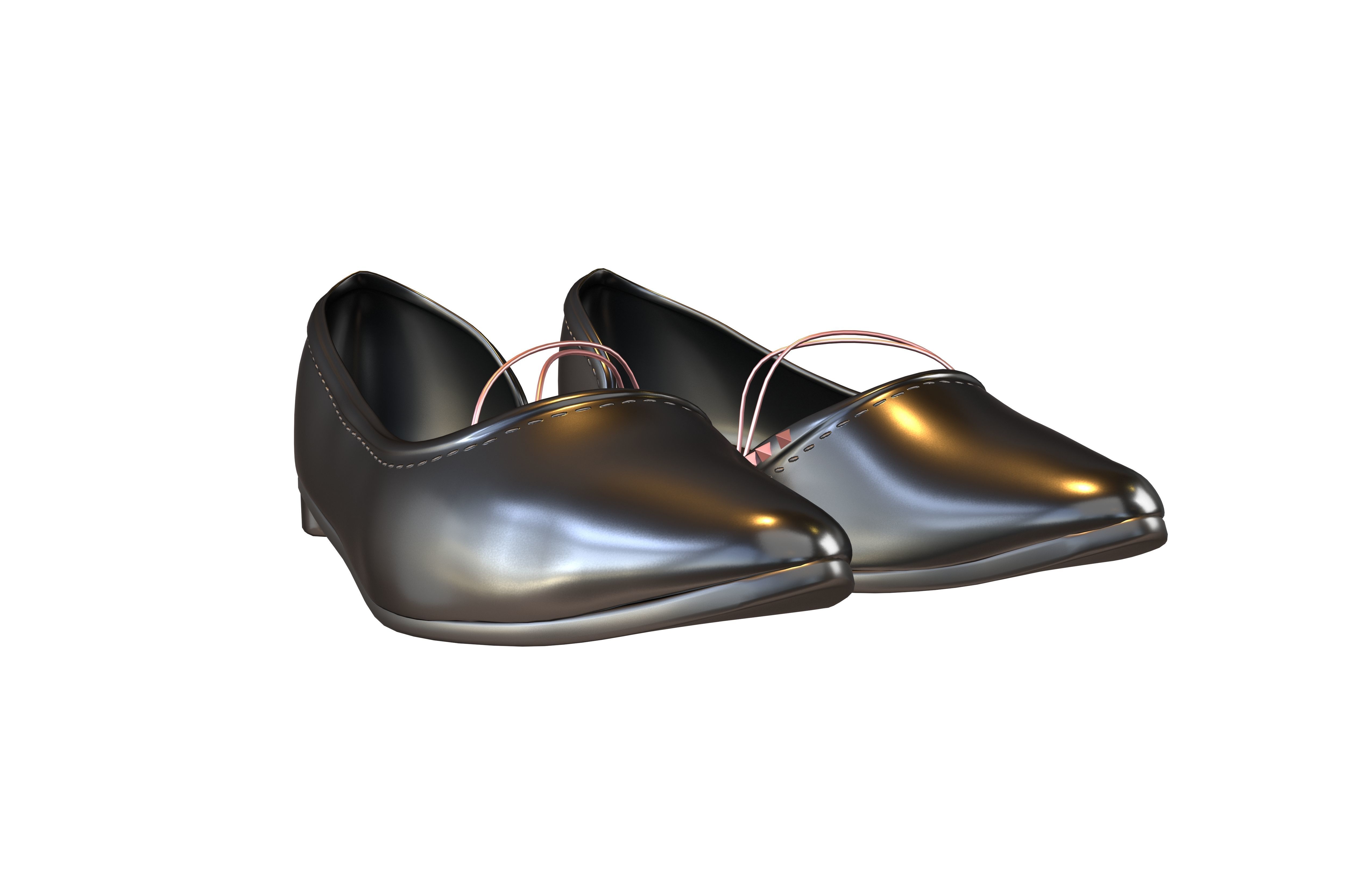 Flat Shoes v3 010 Low-poly 3D model_3