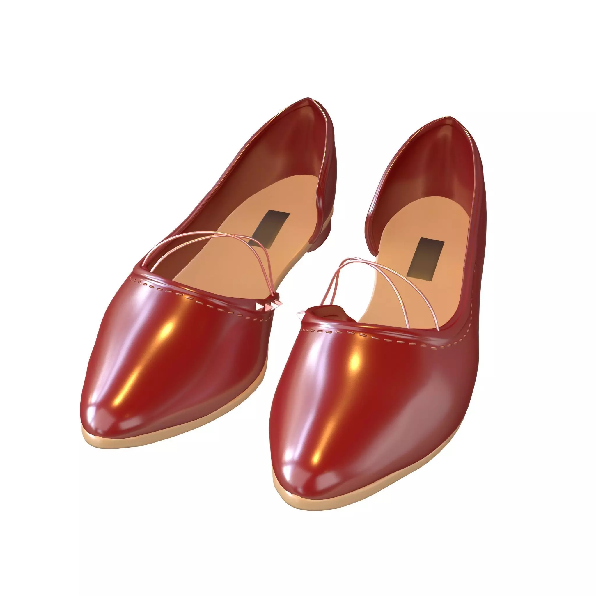 Flat Shoes v3 013 Low-poly 3D model_0