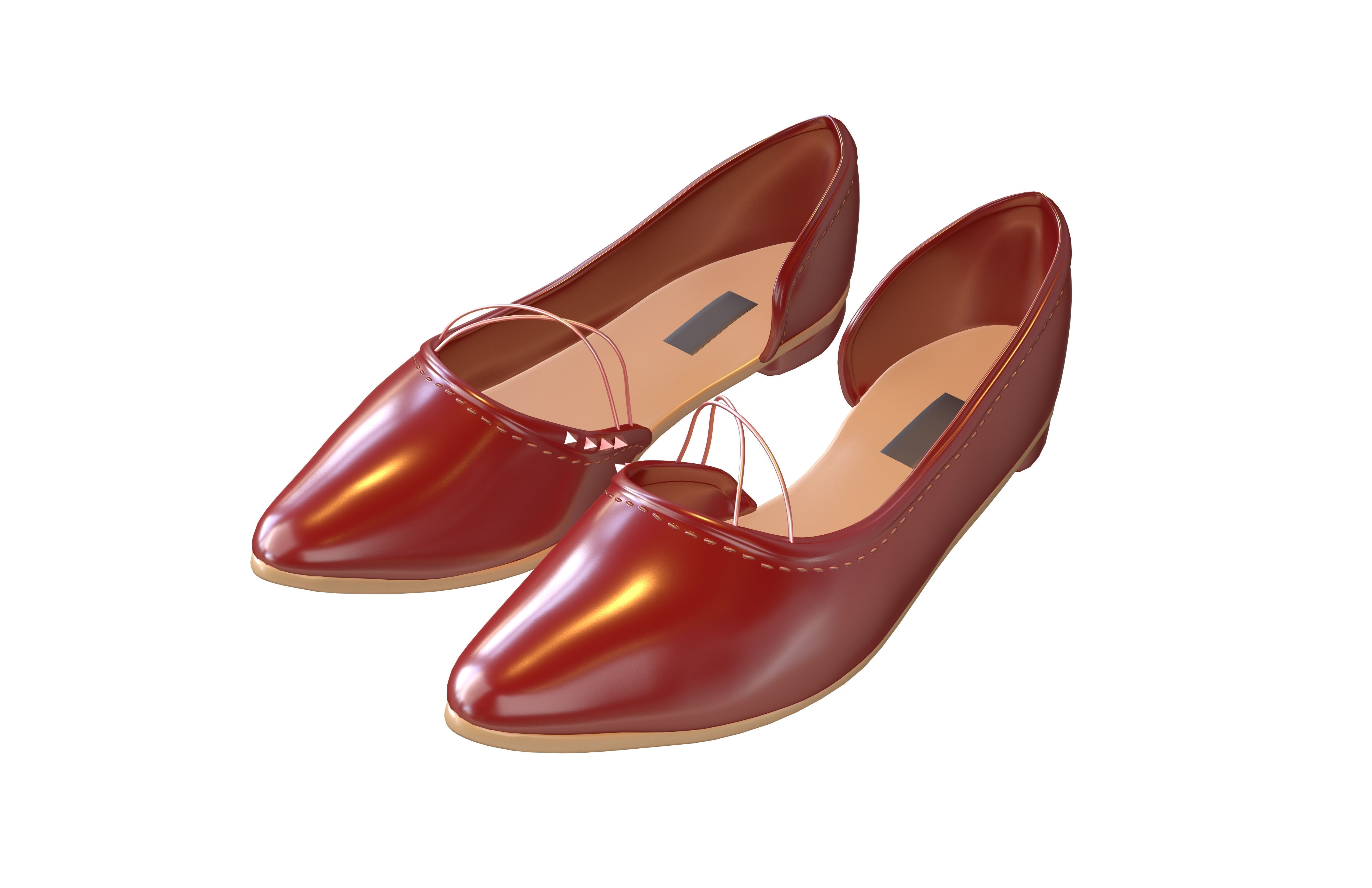 Flat Shoes v3 013 Low-poly 3D model_2