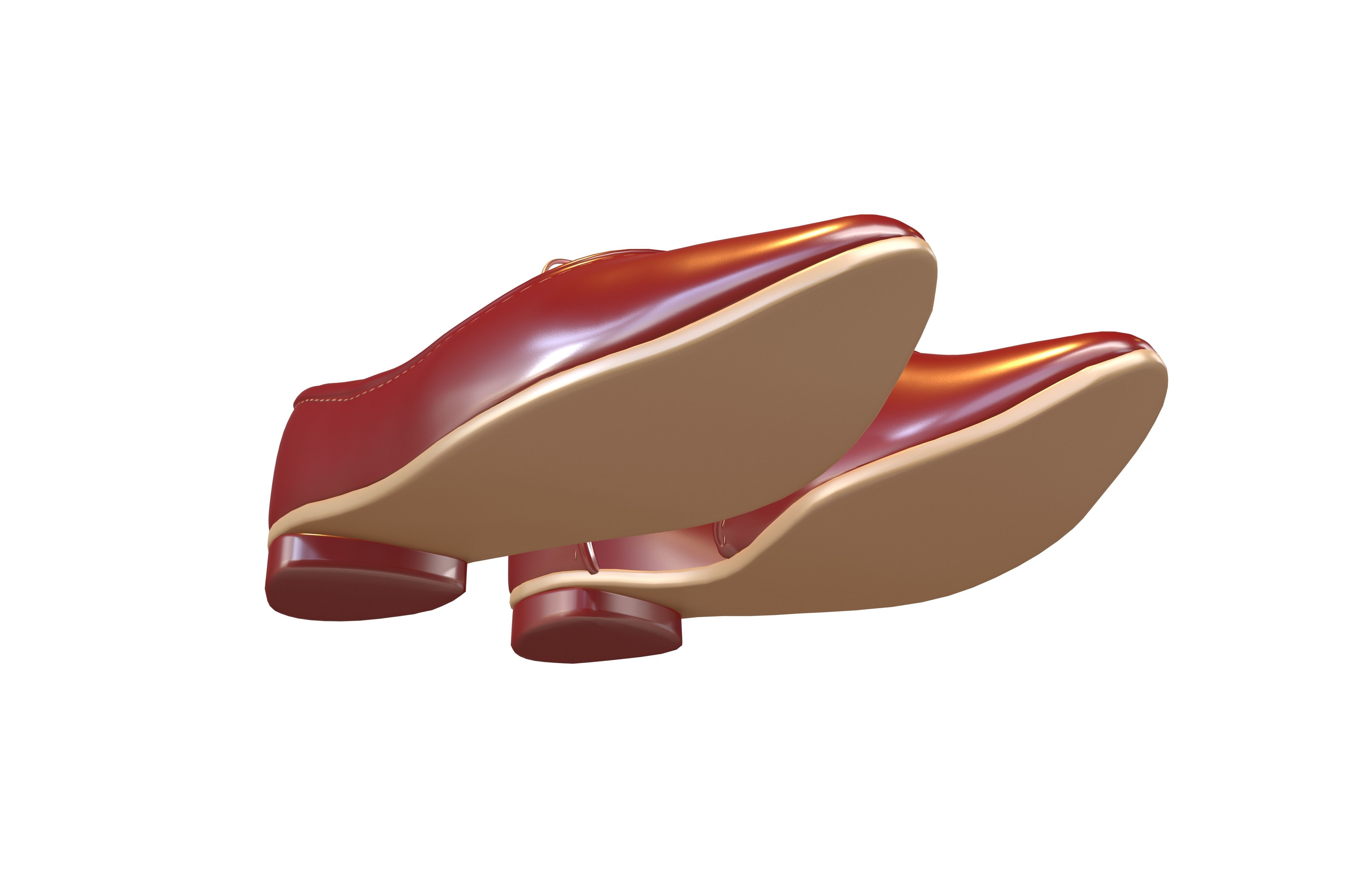 Flat Shoes v3 013 Low-poly 3D model_3