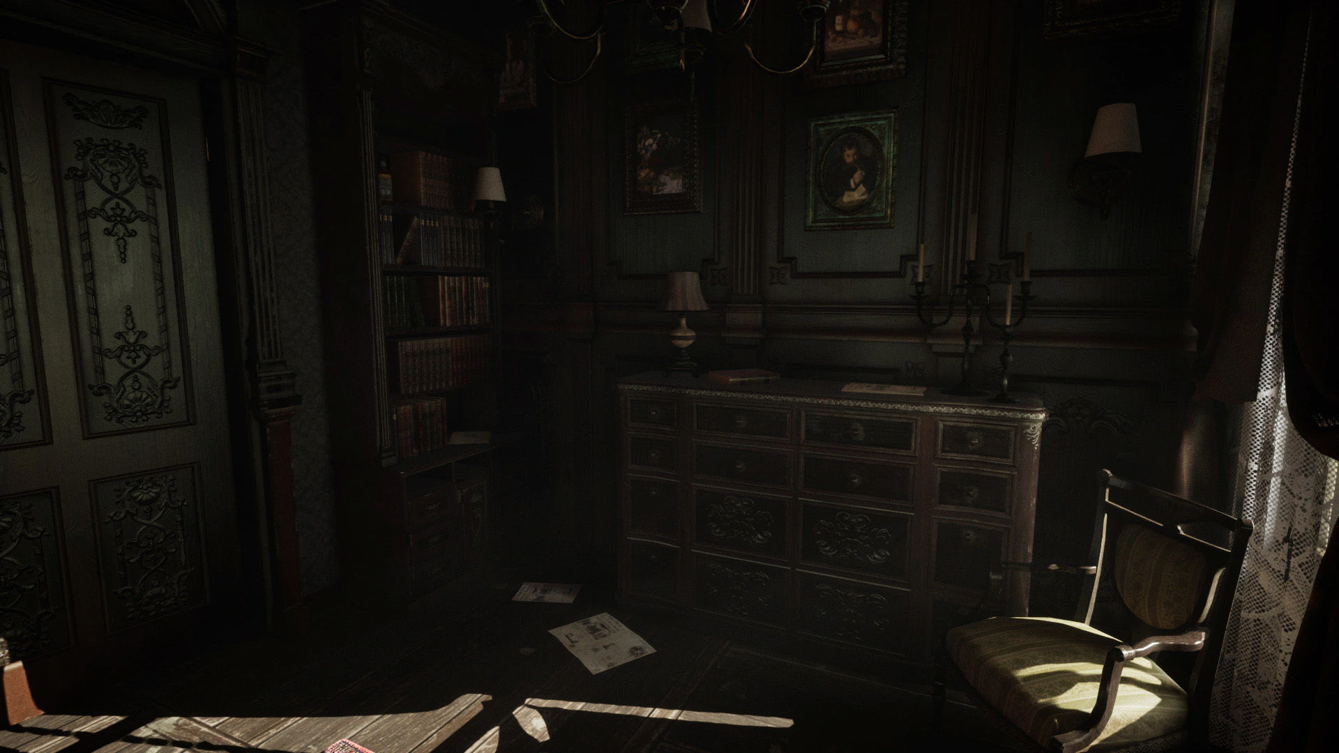 Old Cabinet Furniture Low-poly 3D model_5