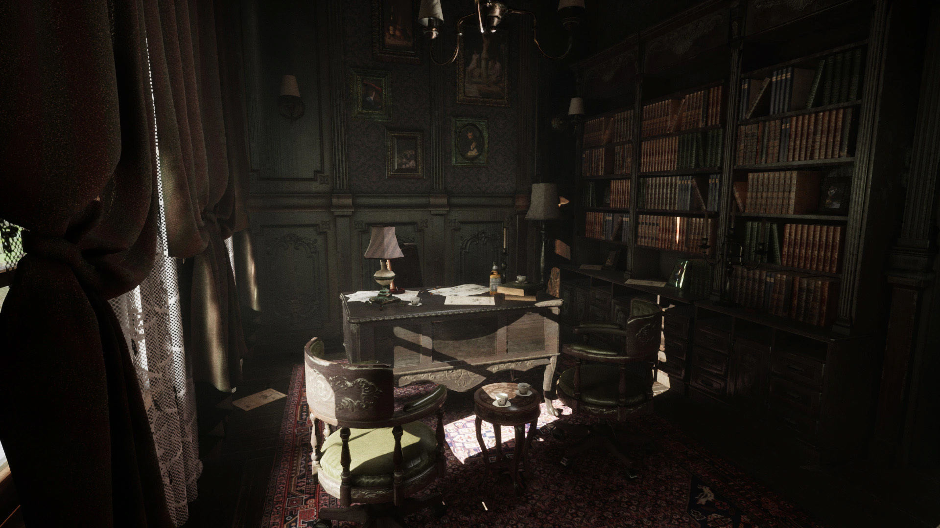 Old Cabinet Furniture Low-poly 3D model_2