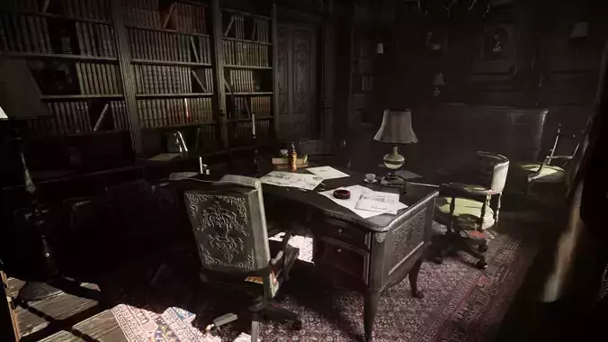 Old Cabinet Furniture Low-poly 3D model