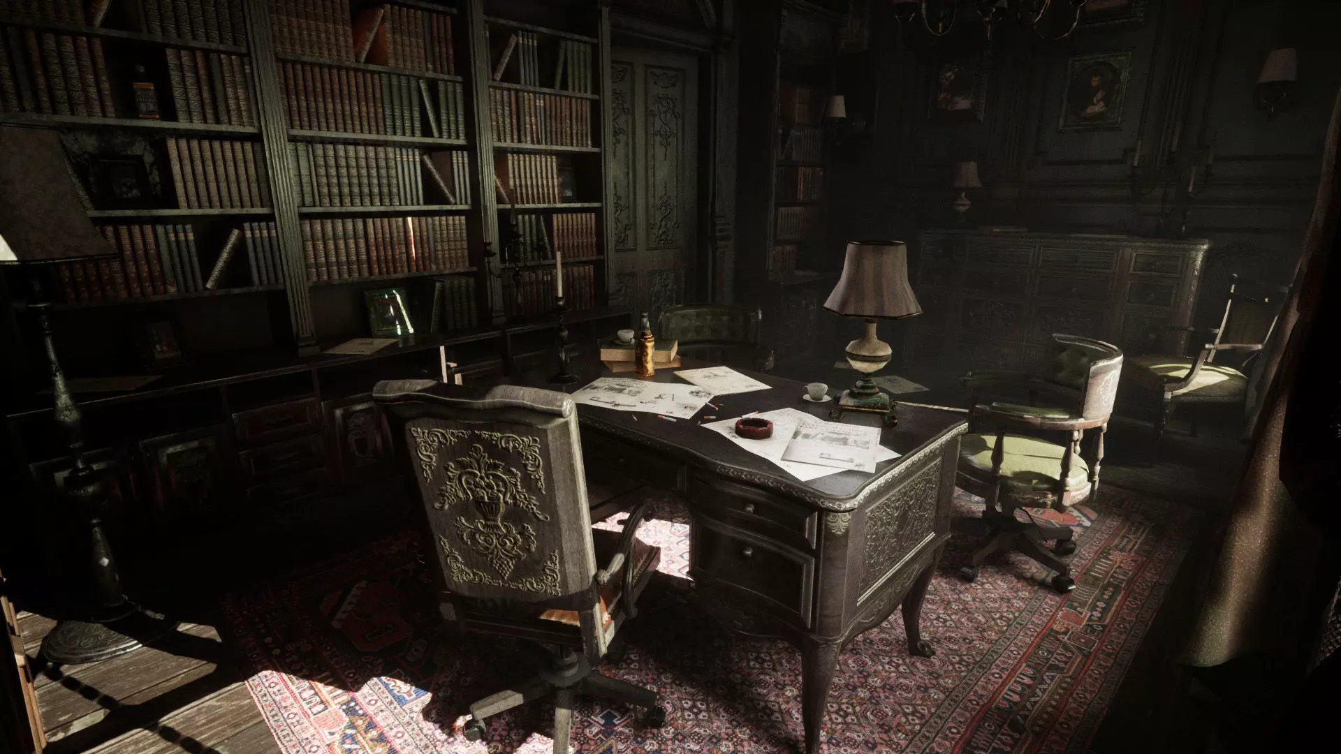 Old Cabinet Furniture Low-poly 3D model_0