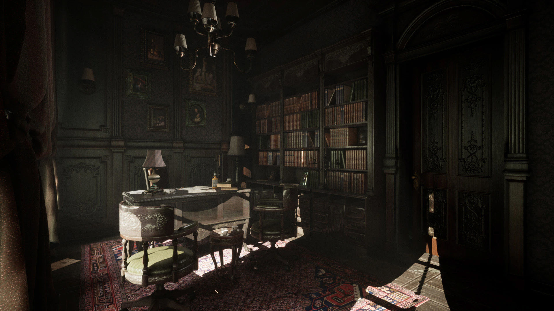 Old Cabinet Furniture Low-poly 3D model_9